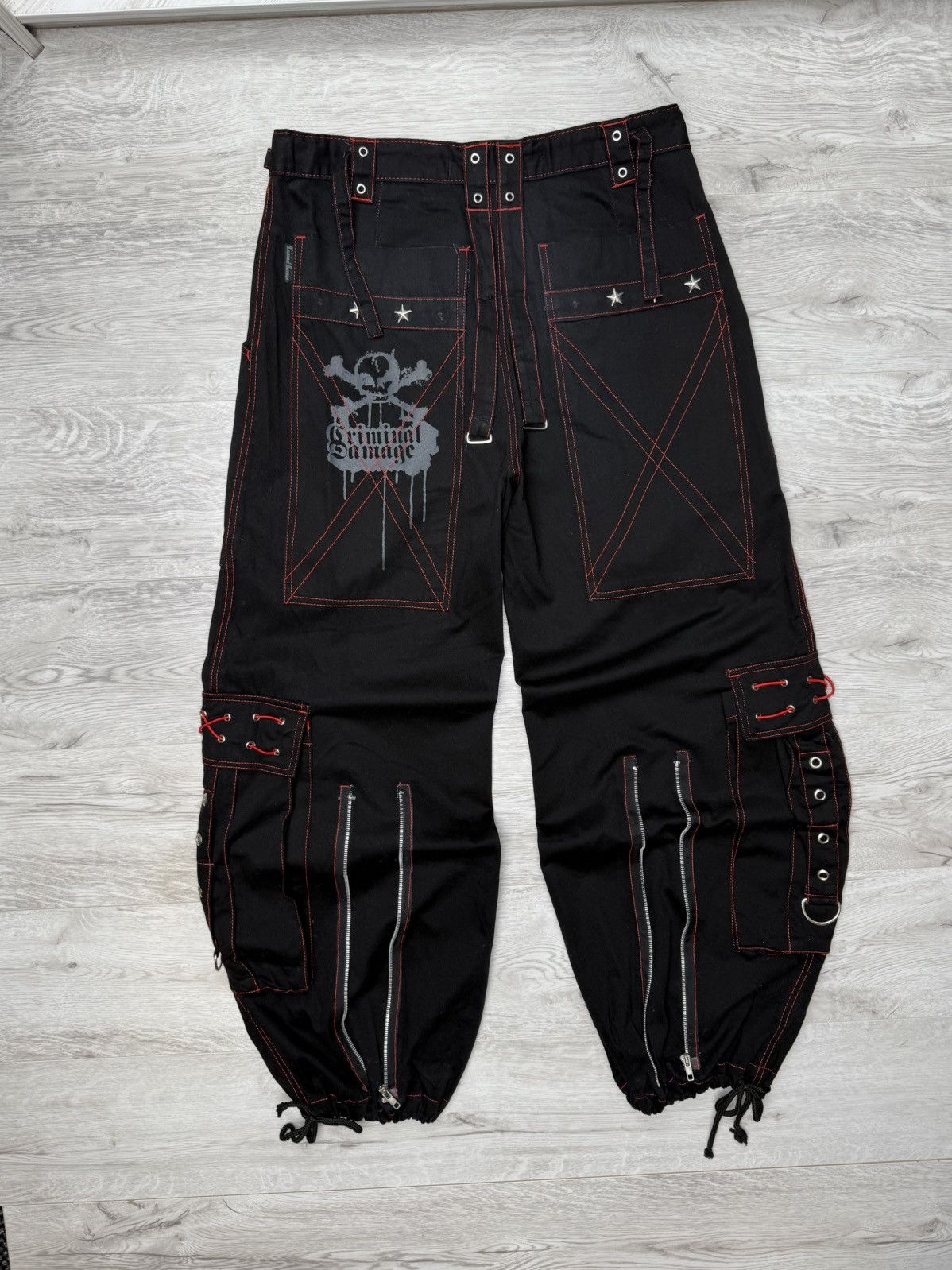 Tripp NYC Criminal Damage Bondage Pant D-Ring Straps Gothic Cyber Rave Size US 34 / EU 50 - 9 Thumbnail