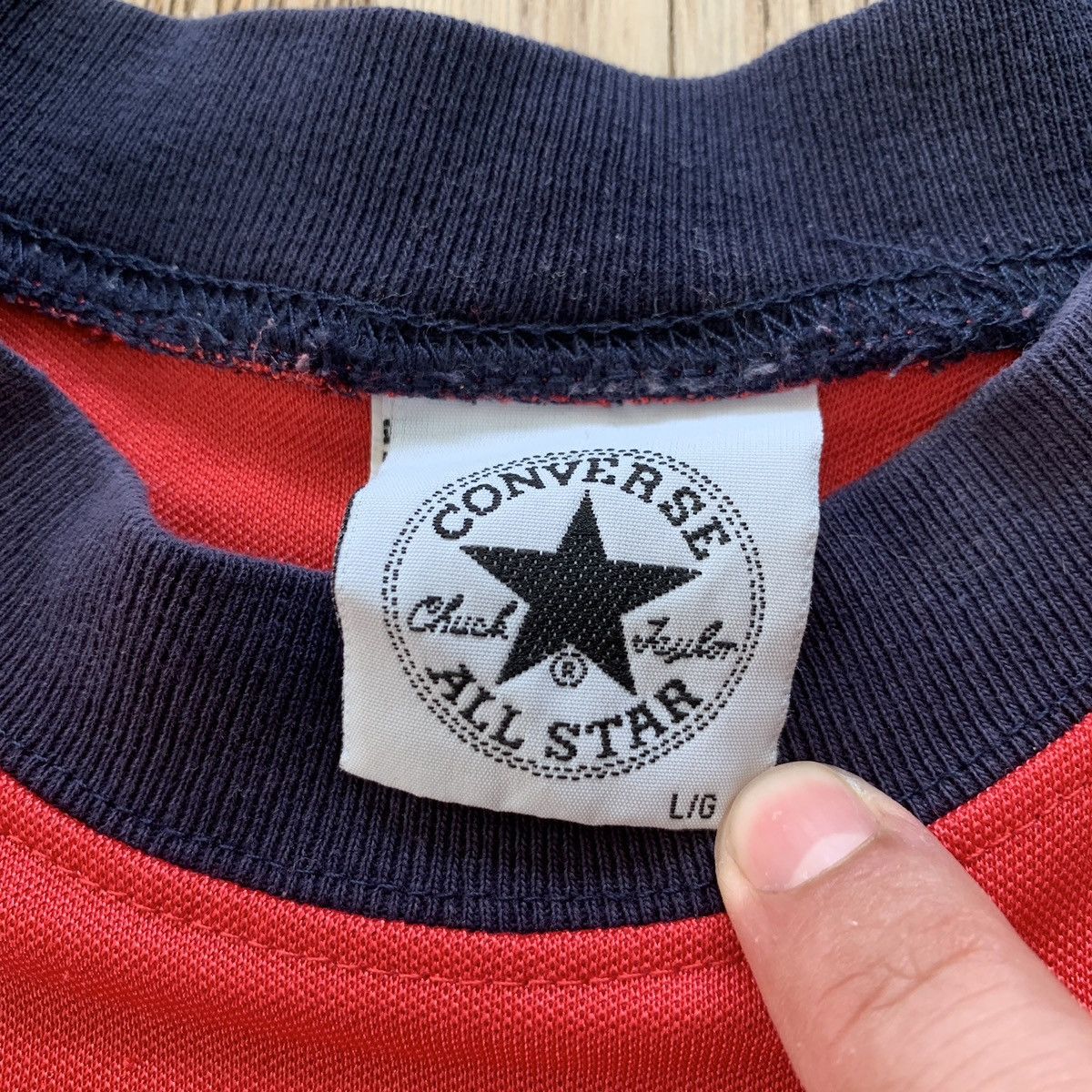 Converse × Vintage Vintage 90s Converse Streetwear Shirt Jersey Material Size US L / EU 52-54 / 3 - 6 Thumbnail