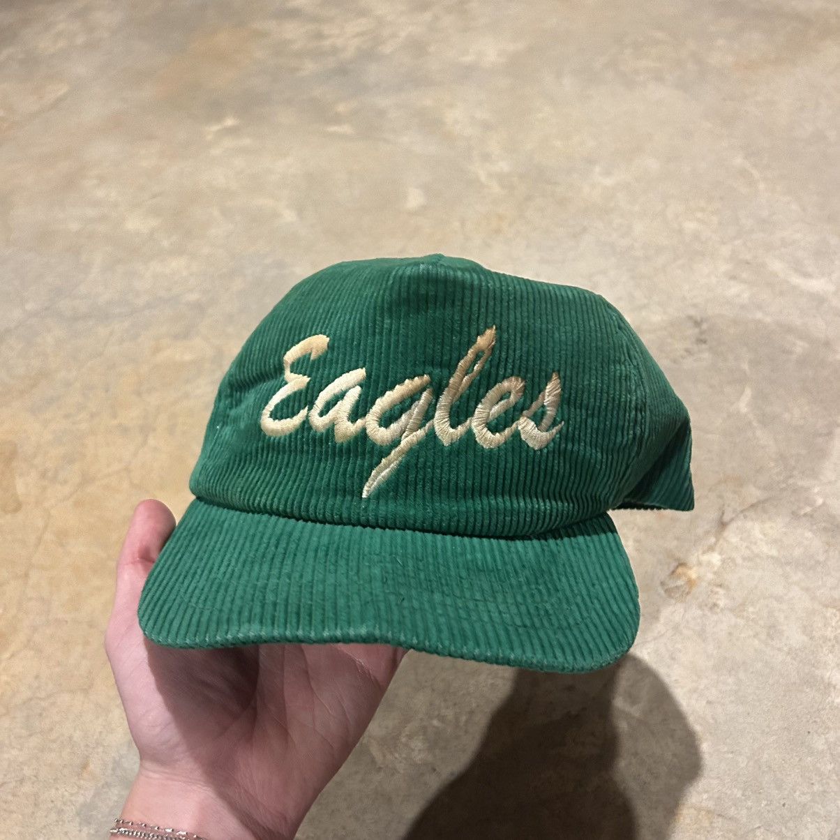 NFL Crazy Vintage 90s Philadelphia Eagles Corduroy Script Hat Size ONE SIZE - 2 Thumbnail