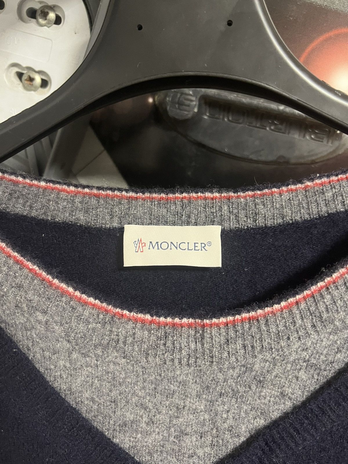 Moncler MONCLET Maglia Tricot Girocollo Logo Patch Wool Sweater Size US XS / EU 42 / 0 - 7 Thumbnail