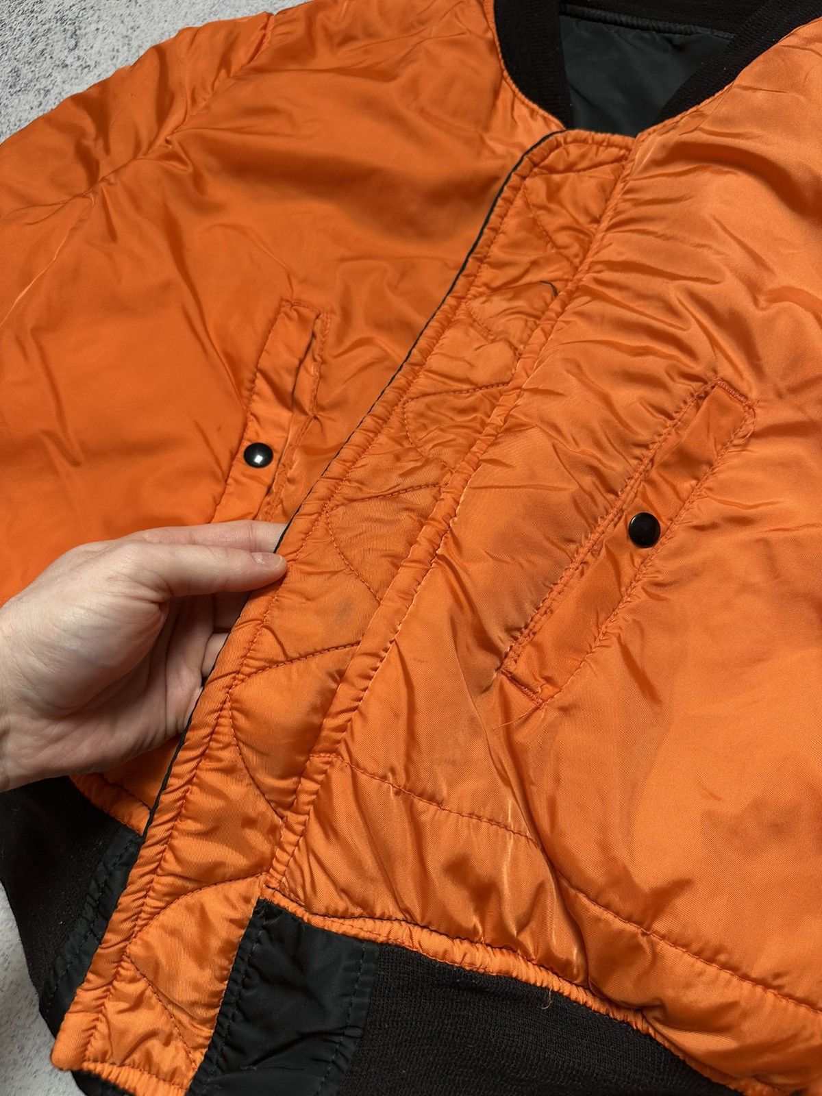 Alpha Industries Vintage 80s Alpha Industries MA-1 Reversible Bomber Jacket Size US XL / EU 56 / 4 - 18 Thumbnail