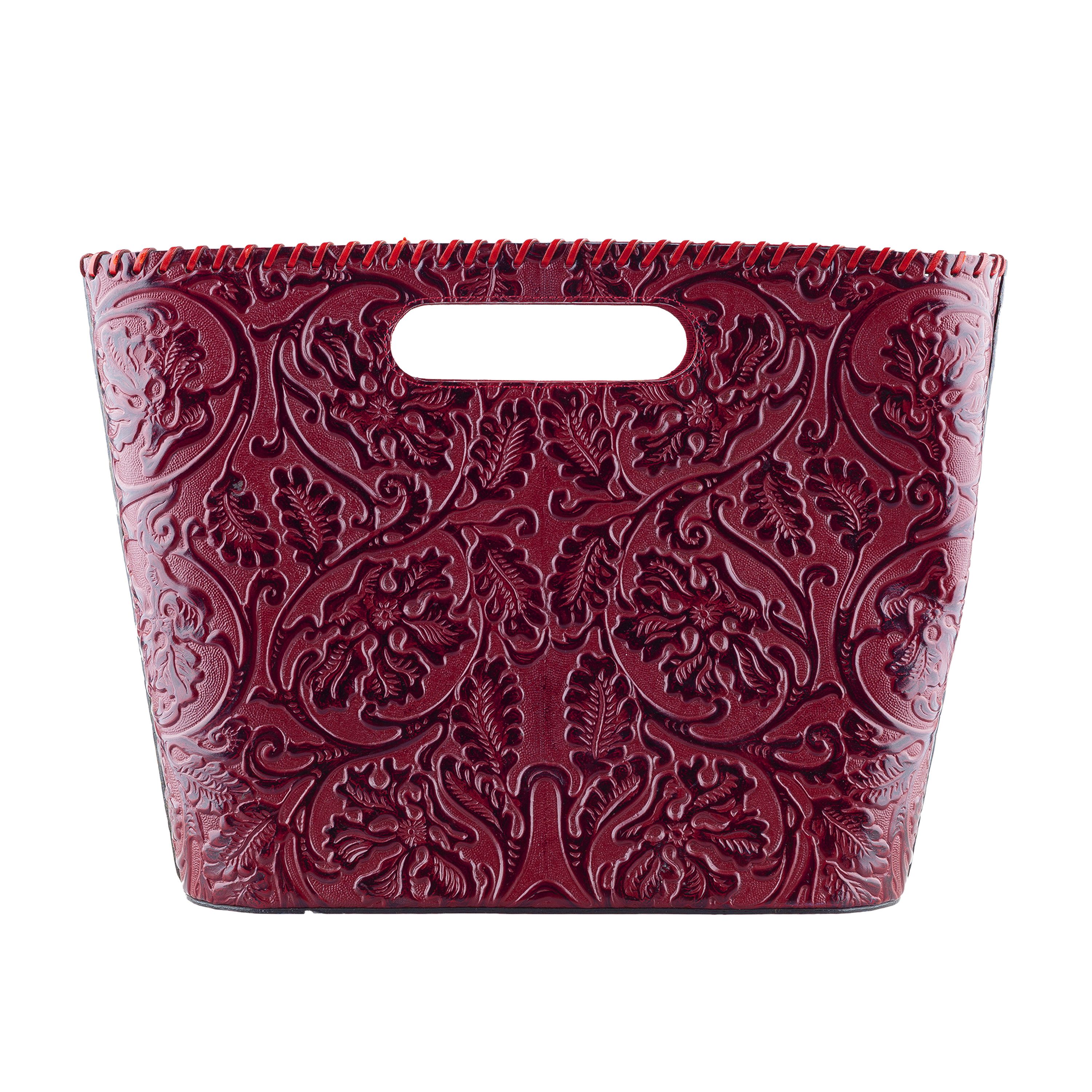 Kenzo Kenzo Burgundy Rigid Embossed Vintage Hand Bag Size ONE SIZE - 1 Thumbnail