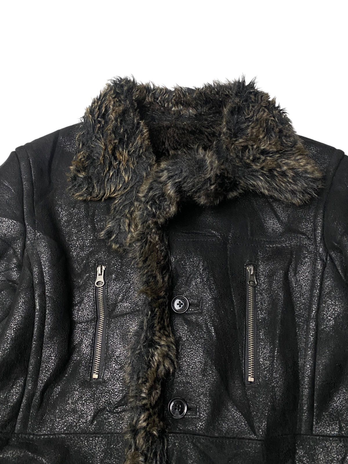 2000's Semantic Design Fur Trim Waxed Jacket - www.faspendezza.net
