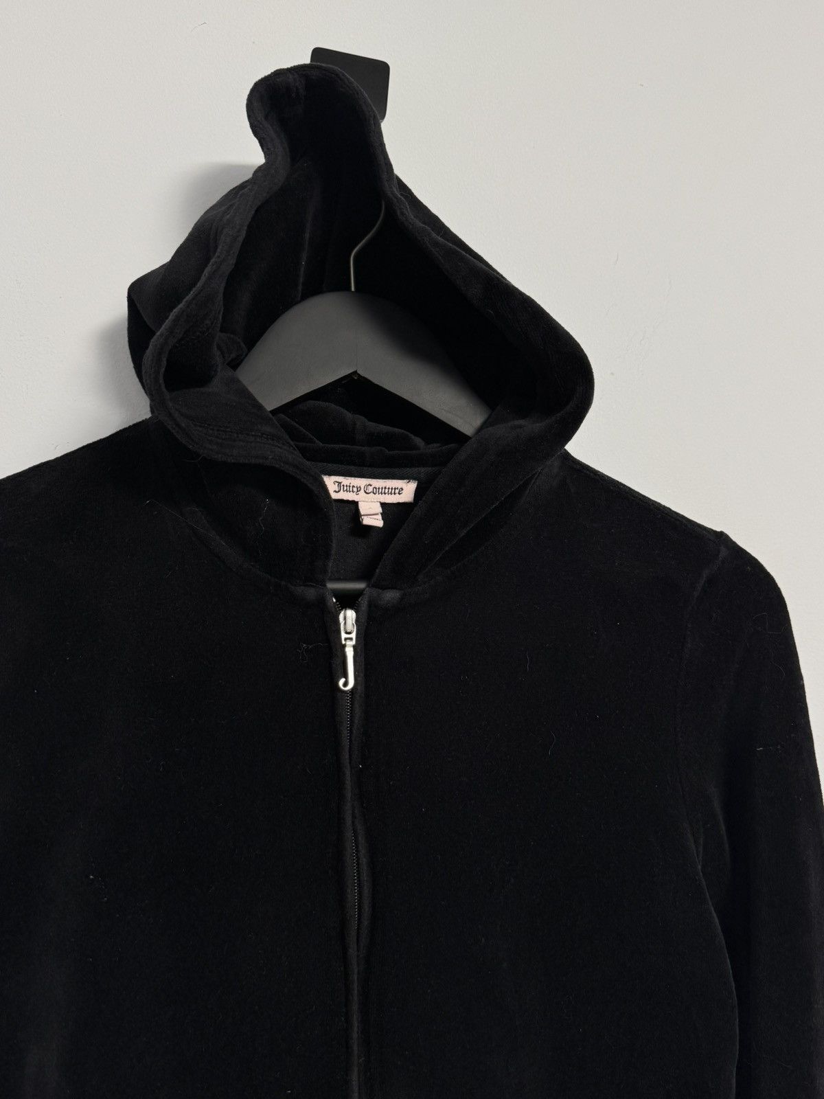 Juicy Couture Vintage Juicy Couture Y2K Glam Velour Black Zip Up Hoodie Size L / US 10 / IT 46 - 4 Thumbnail