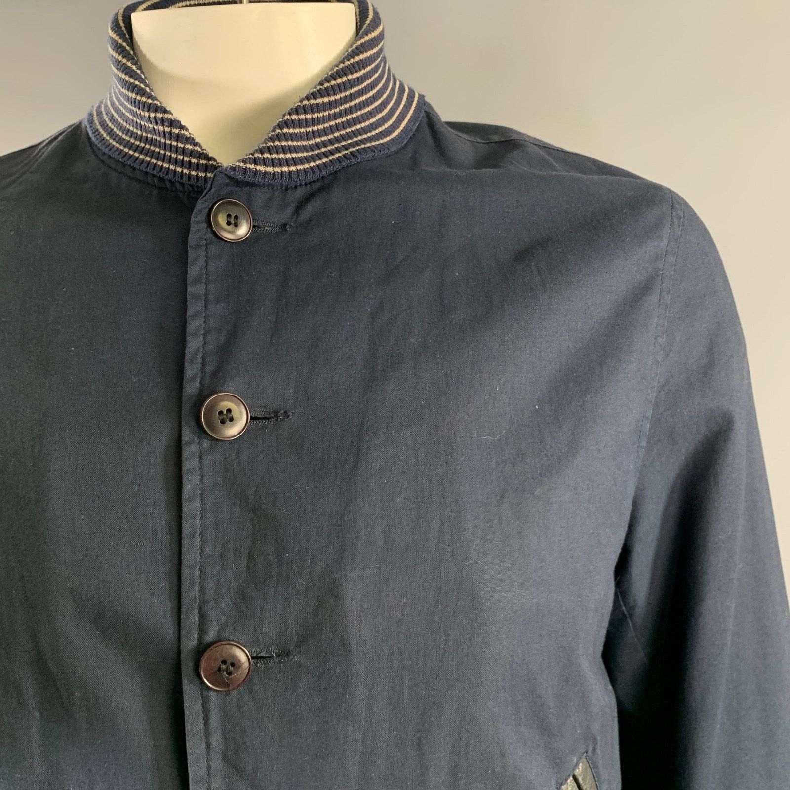 Golden Bear GOLDEN BEAR Size M Navy Cotton Bomber Jacket Size US M / EU 48-50 / 2 - 2 Thumbnail