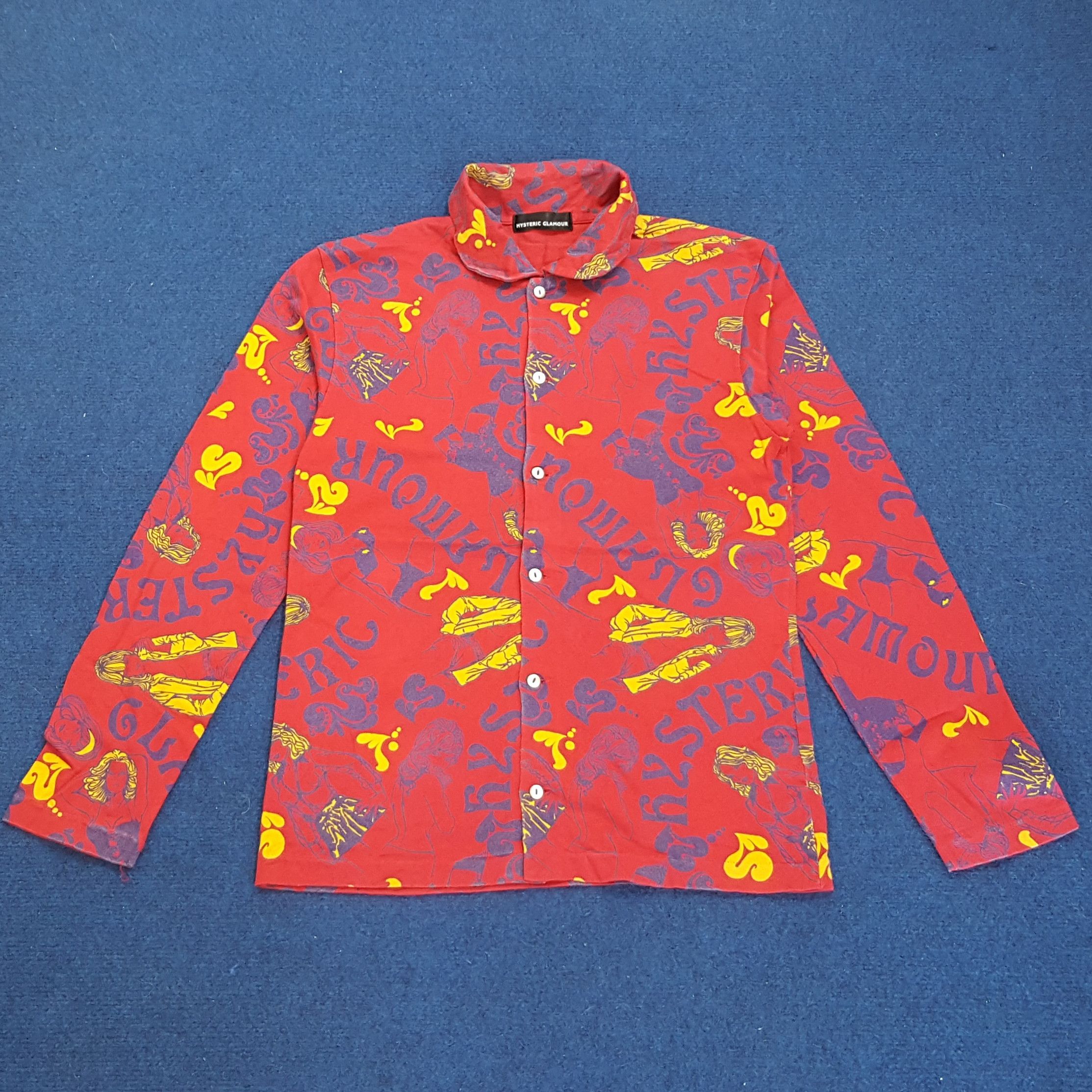 Hysteric Glamour × Japanese Brand × Vintage Vintage Hysteric Glamour Japanese Brand Overprint Shirts Size S / US 4 / IT 40 - 1 Thumbnail