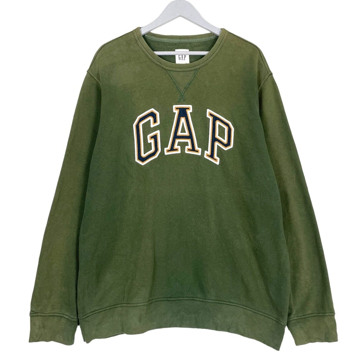 Gap 💥GAP BIG LOGO CREWNECK PULLOVER SUNFADED GREEN Size US XL / EU 56 / 4 - 1 Thumbnail