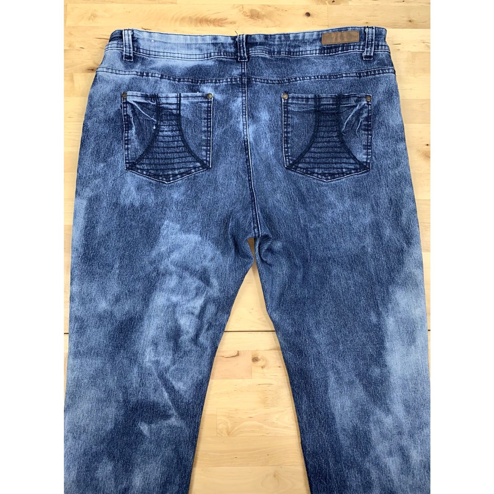 Vintage WAM What About Me Jeans Womens Skinny 20W Plus Size Acid Wash Blue Size 42" / US 20 - 5 Thumbnail