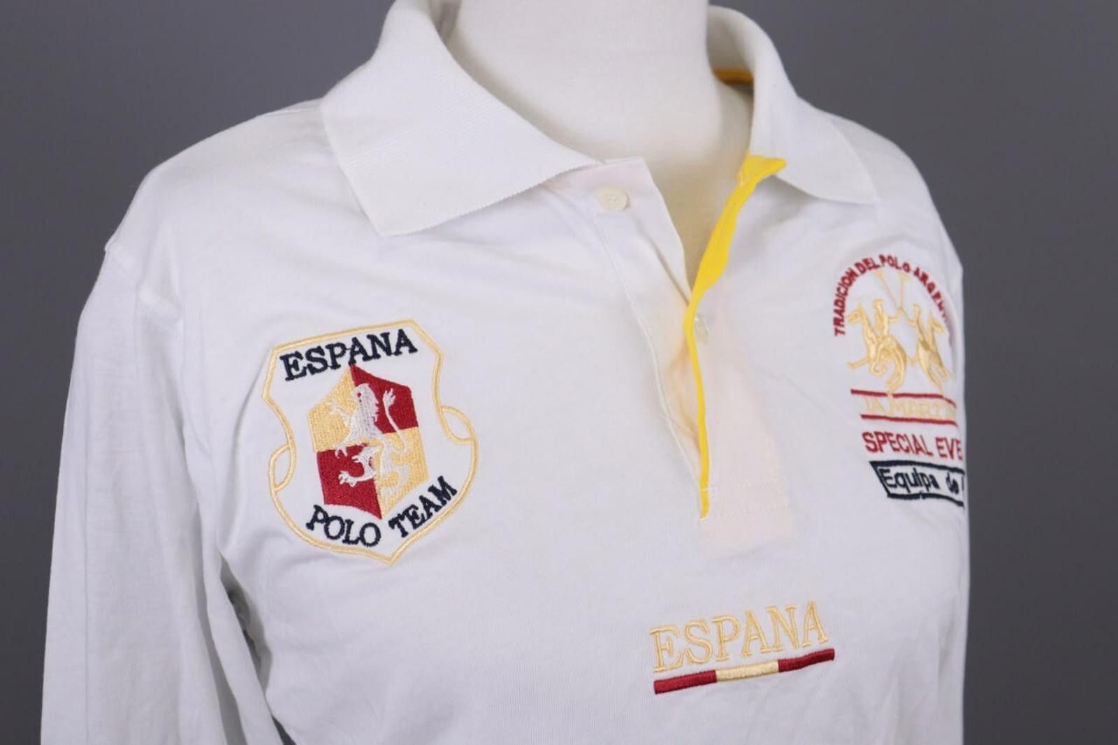 La Martina La Martina White Espana Polo #44 Team Polo Shirt Size M Size M / US 6-8 / IT 42-44 - 6 Thumbnail