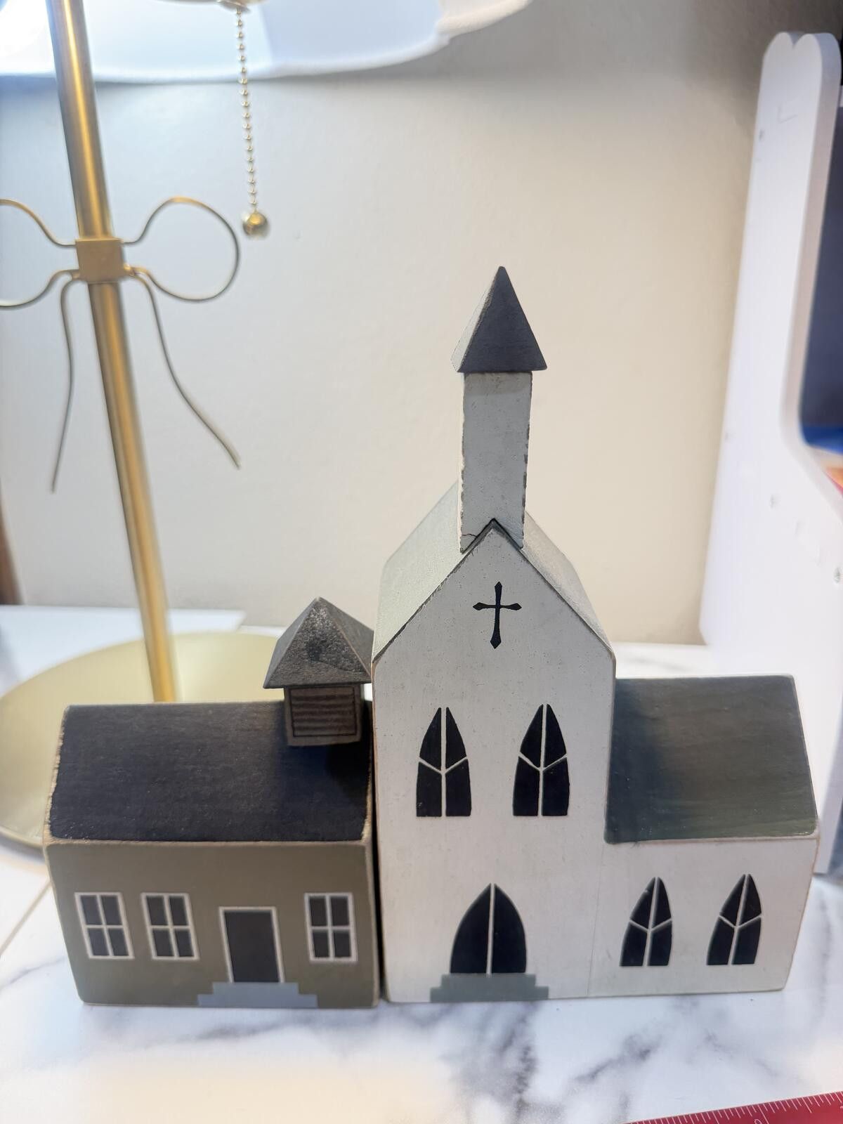 Other Set of 2 Distressed white and green wooden church cod2 Size ONE SIZE - 1 Thumbnail