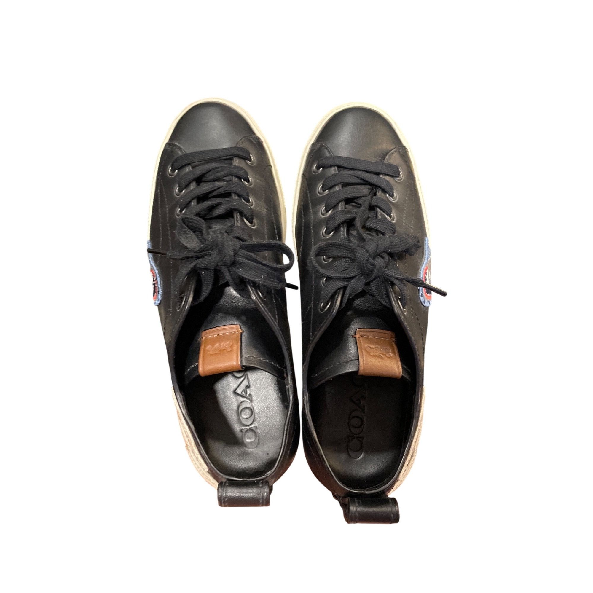 Coach Coach wms black leather low top shark embroided Lightning sn Size US 8 / IT 38 - 17 Thumbnail