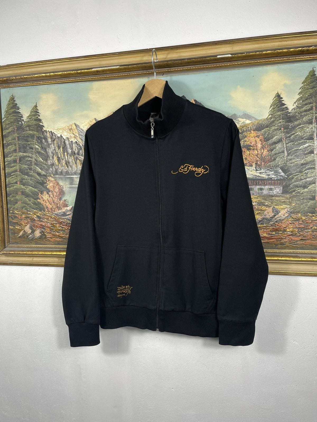 Christian Audigier × Ed Hardy × Vintage Ed Hardy Retro 00s Hoodie With Crystals Affliction Grunge Size M / US 6-8 / IT 42-44 - 3 Thumbnail