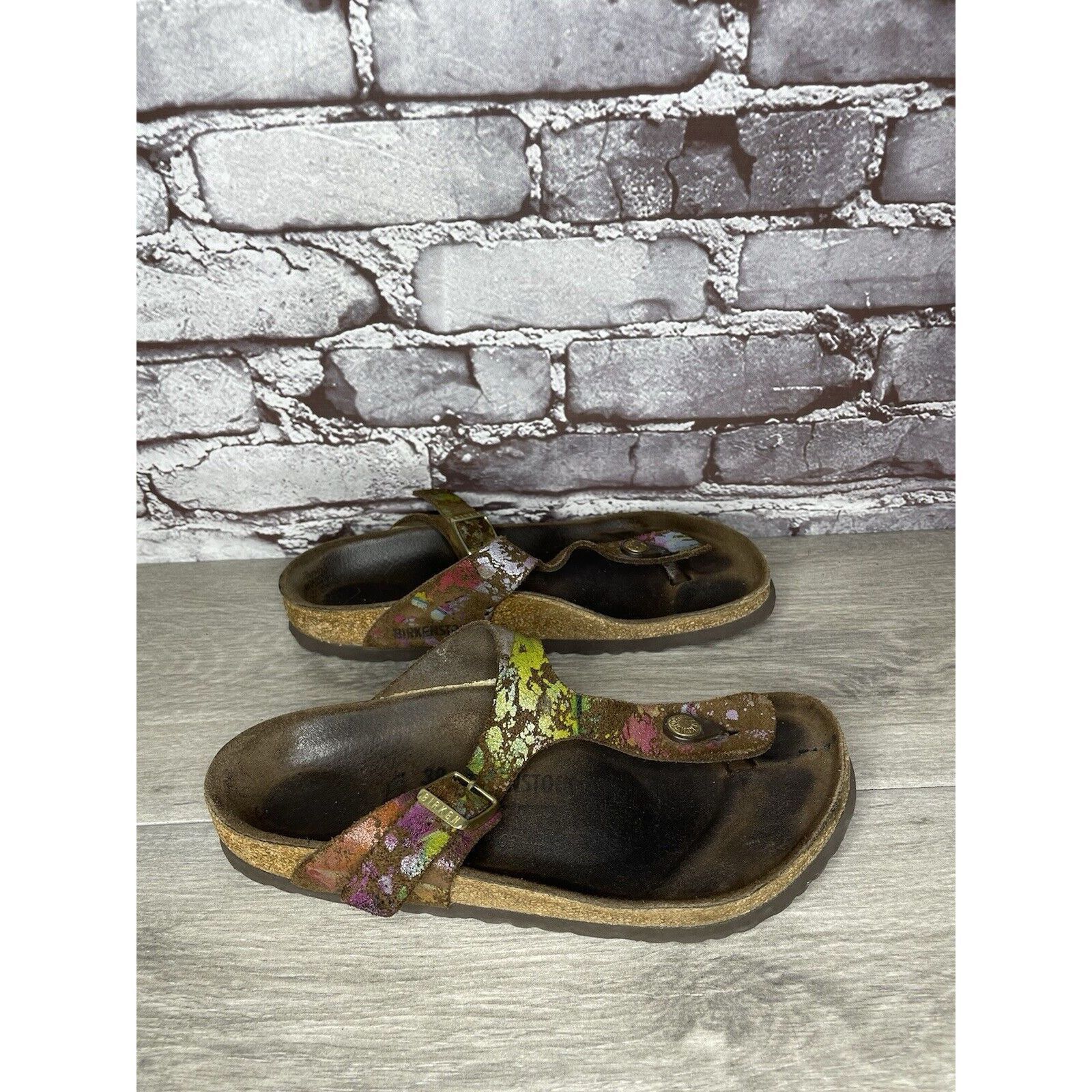 Birkenstock Birkenstock Gizeh Paint Splatter Multicolor Thong Sandals Wo Size US 8 / IT 38 - 4 Thumbnail