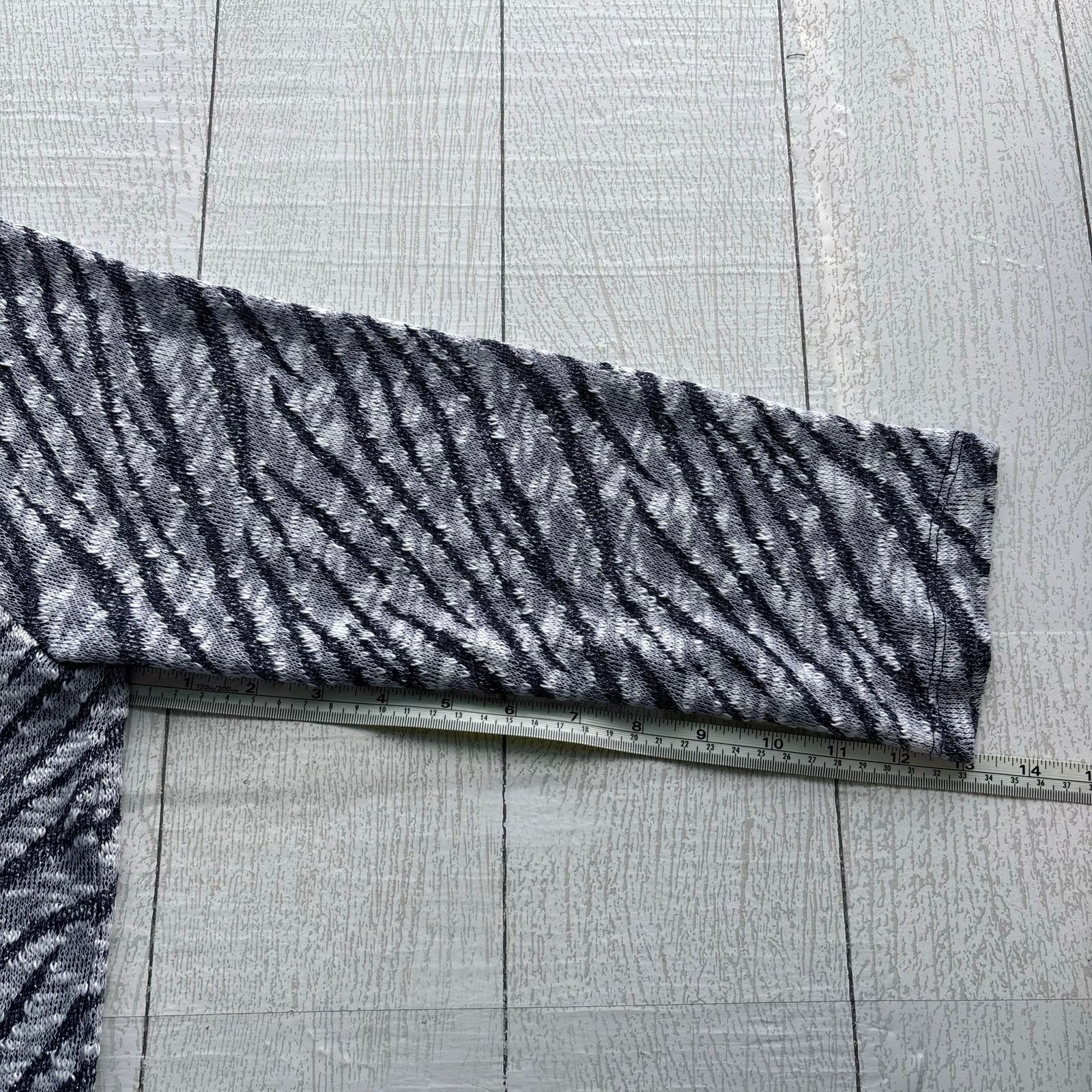 Gloria Vanderbilt Gloria Vanderbilt Navy Blue Gray & White Knit Sweater Size L Size L / US 10 / IT 46 - 9 Thumbnail
