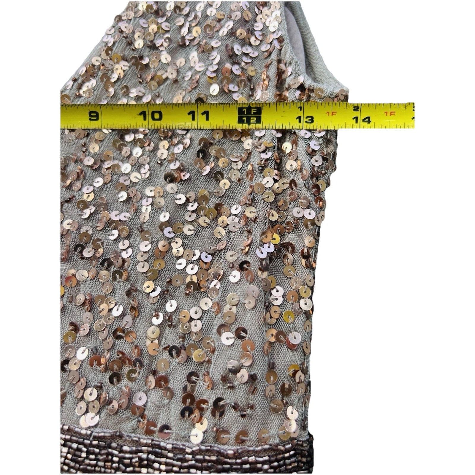 Other Mac Duggal V-Neck Slit Sequined Wrap Gown Size 4 Rose Copper Size S / US 4 / IT 40 - 21 Thumbnail