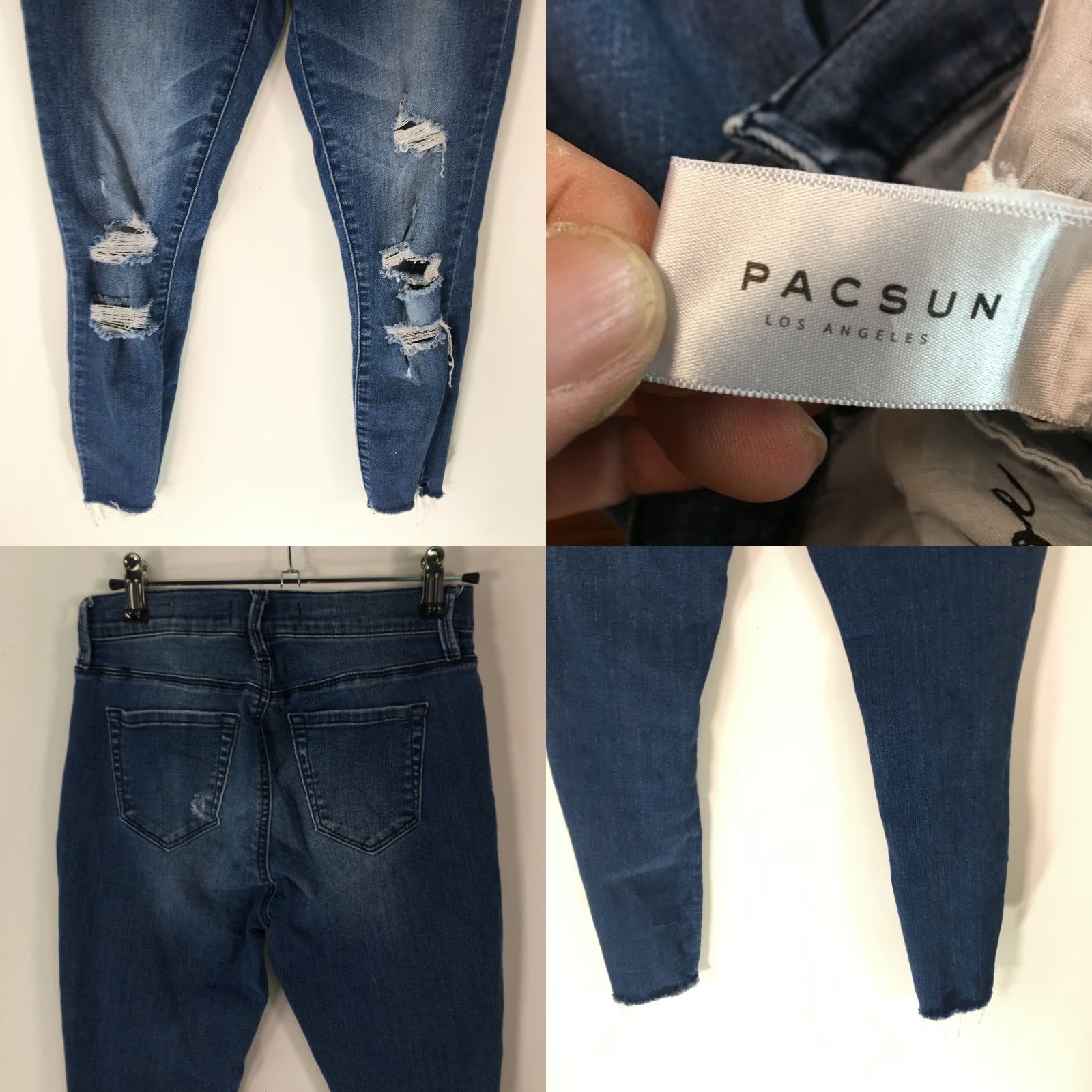 Pacsun Pacsun Womens Power Super Stretch High Rise Blue Ankle Jegging Jeans 24 Size 42" / US 20 - 8 Thumbnail