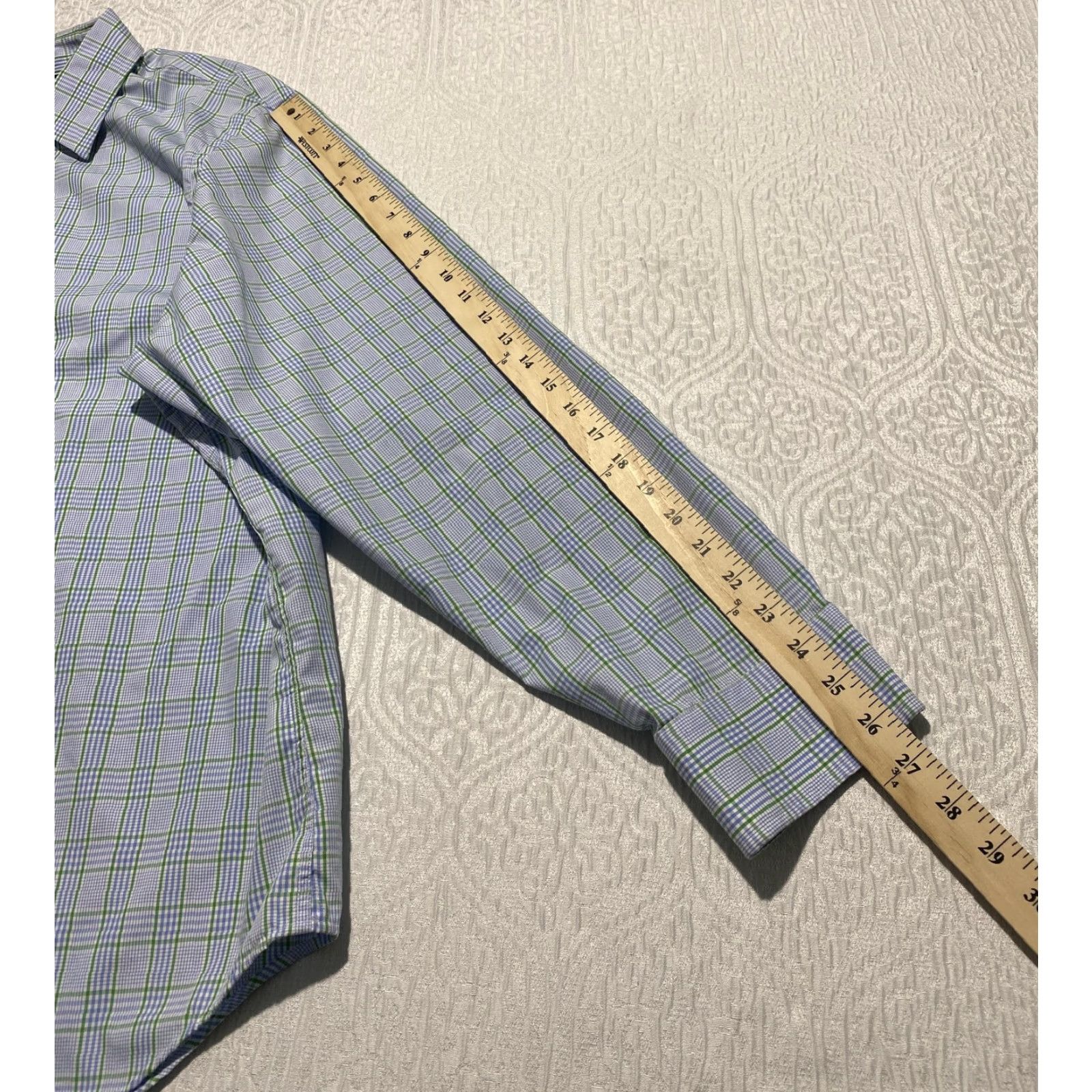 Banana Republic Banana Republic Shirt Mens 2XL Blue Green Plaid Non Iron Classic Fit Cotton Size US XXL / EU 58 / 5 - 7 Thumbnail