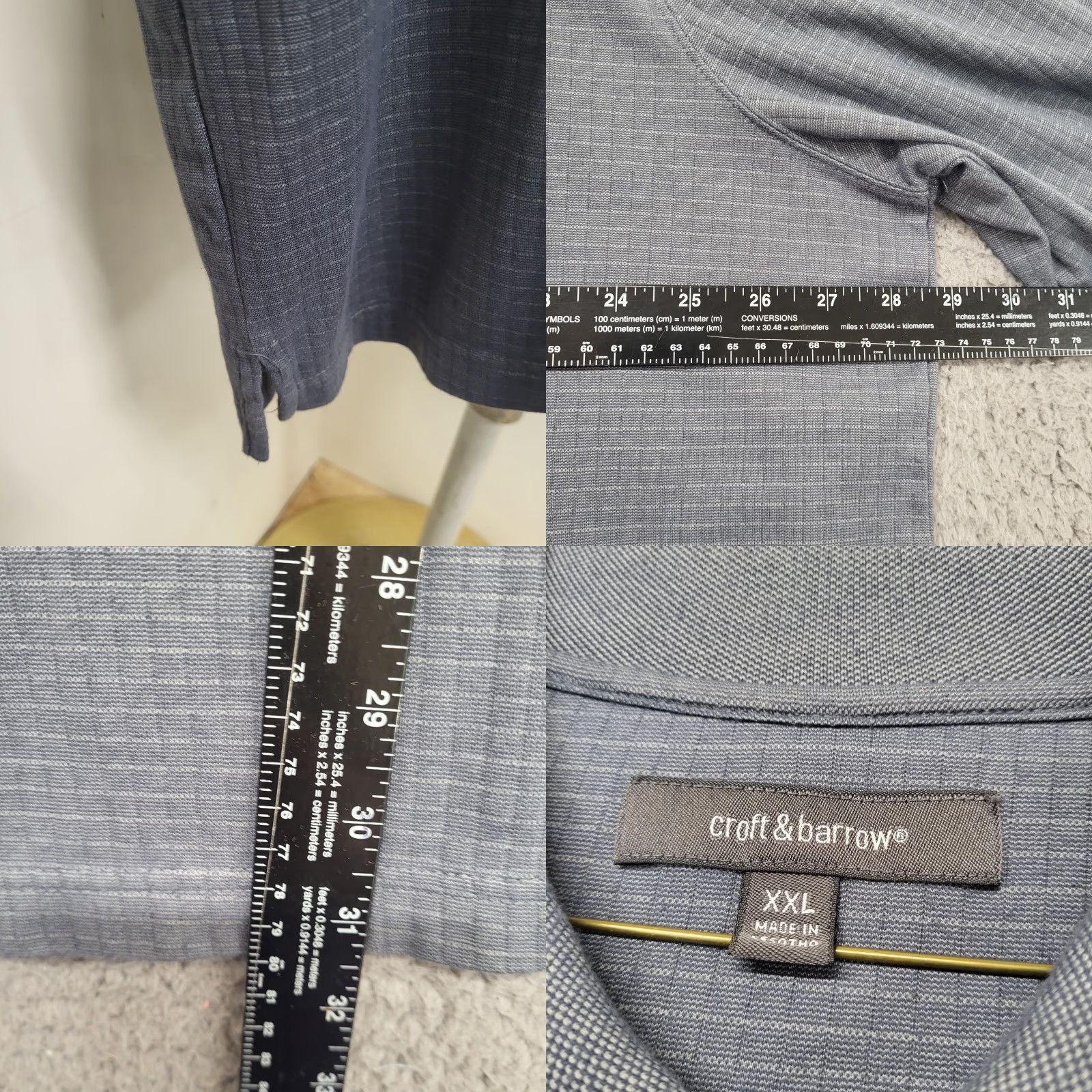 Croft & Barrow VINTAGE? No. Actually: Croft & Barrow Polo Shirt Men XXL Gray Checks Pocket Long Sleeve Preppy Shirt Size US XXL / EU 58 / 5 - 8 Thumbnail