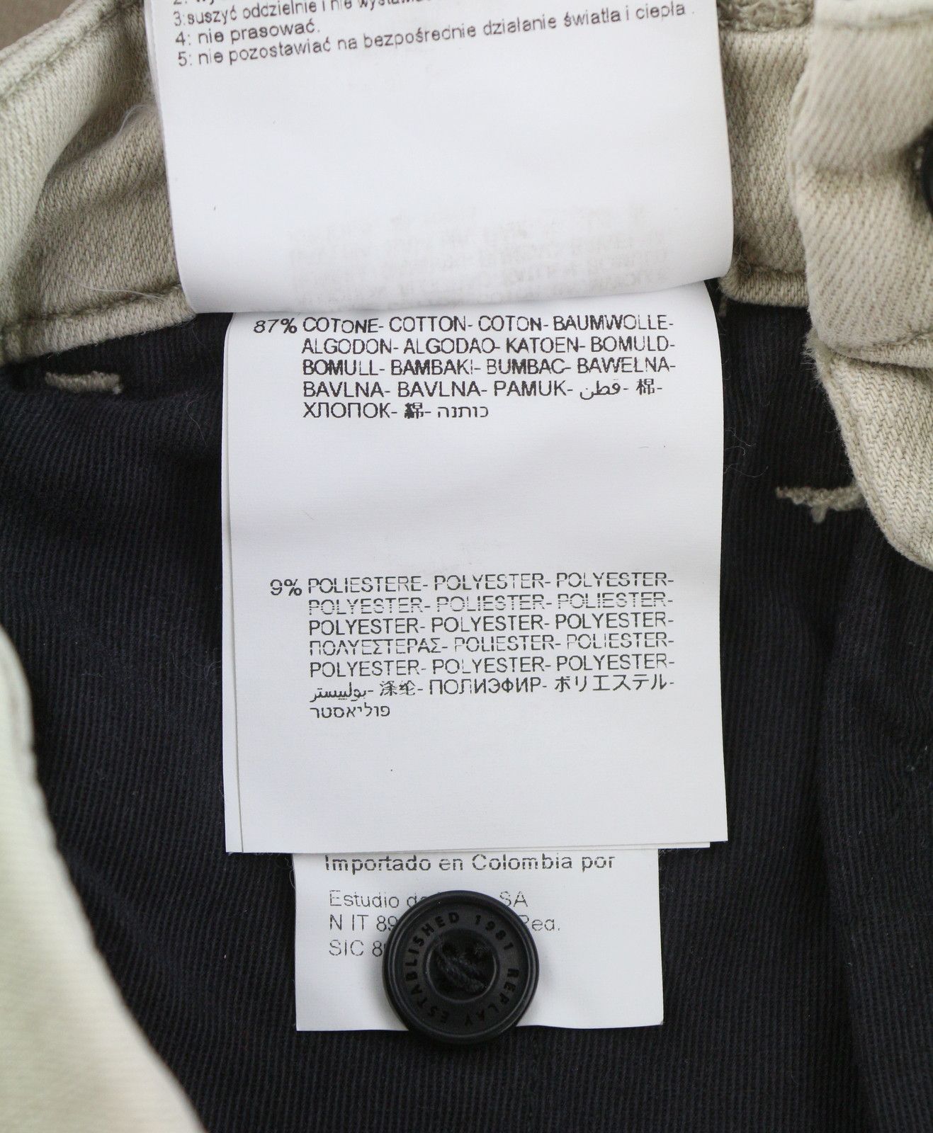Replay LEHOEN HEPERFLEX W27 Beige Faded Slim Chino Trousers 89068 Size US 27 - 11 Thumbnail