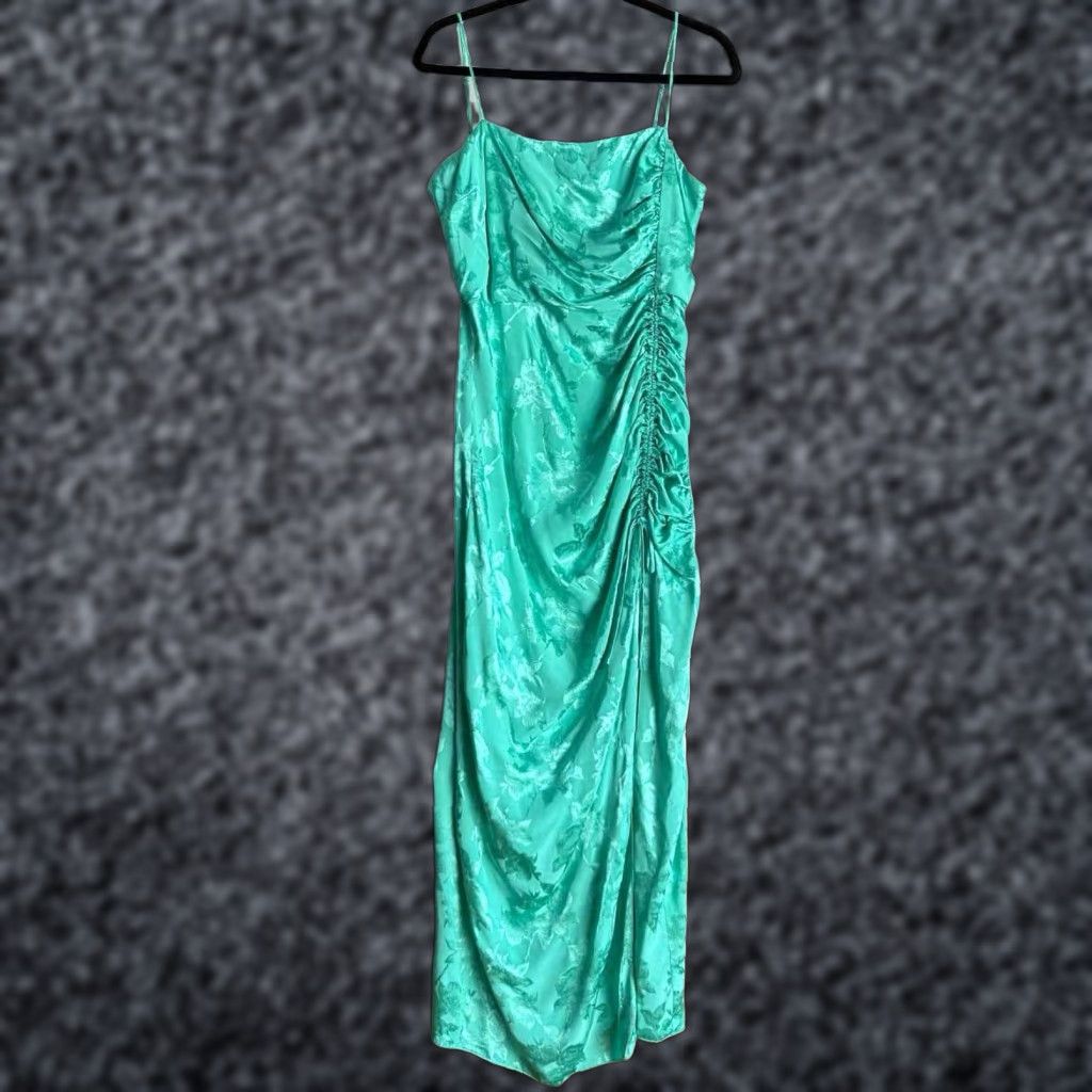 Saylor SAYLOR Gardenia Ruched Jacquard Midi Dress Seafoam L Womens Ruched Jacquard Midi Dress Seafoam Green Seafoam Gardenia L Womens Size L / US 10 / IT 46 - 1 Thumbnail