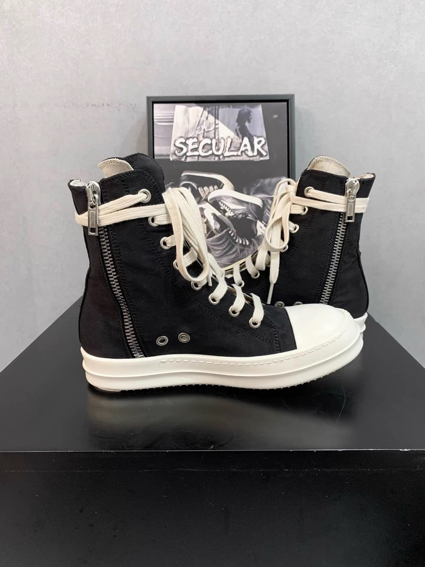 Rick Owens Rick Owens Satin Canvas Ramones K34 Size US 6.5 / IT 36.5 - 5 Thumbnail