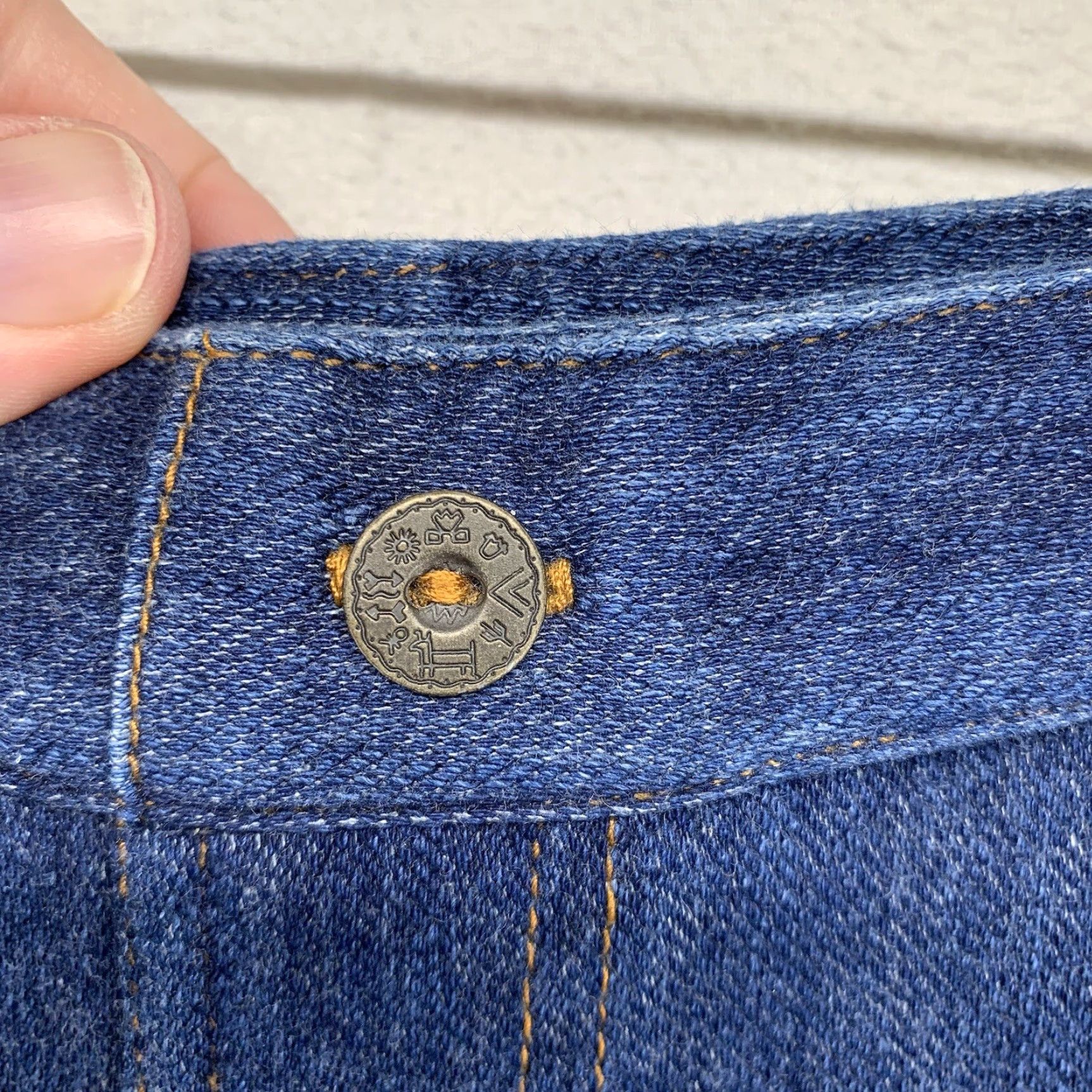 Vintage Focus Lifestyle Jeans Womens Large Blue Dark Wash Straight Leg Mid Rise Stretch Size 36" / US 14 / IT 50 - 7 Thumbnail
