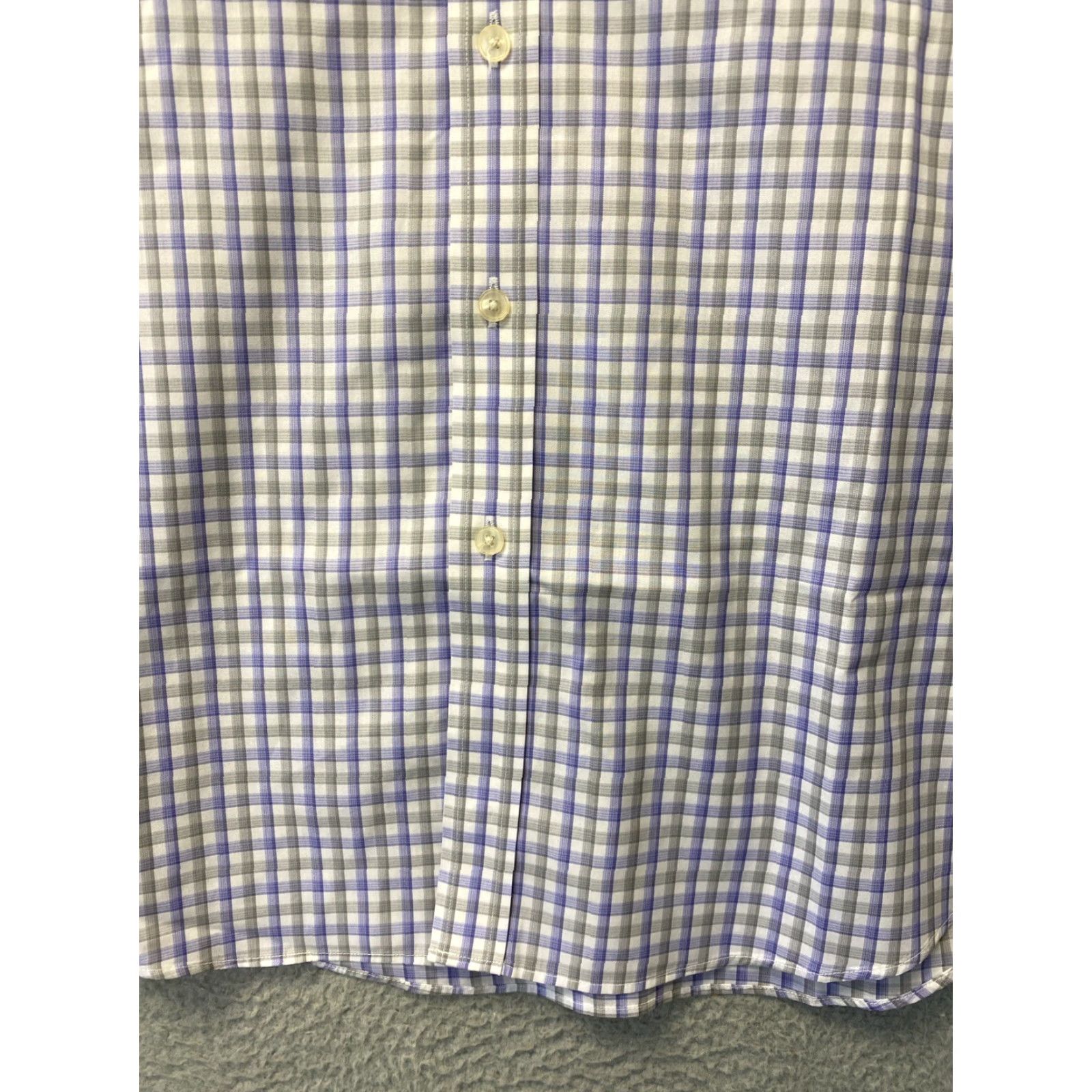 Tasso Elba Tasso Elba Men's Cotton Button-Up Shirt Lavender Check XL Long Sleeve Collared Regular Fit Classic Designer Size US XL / EU 56 / 4 - 2 Thumbnail