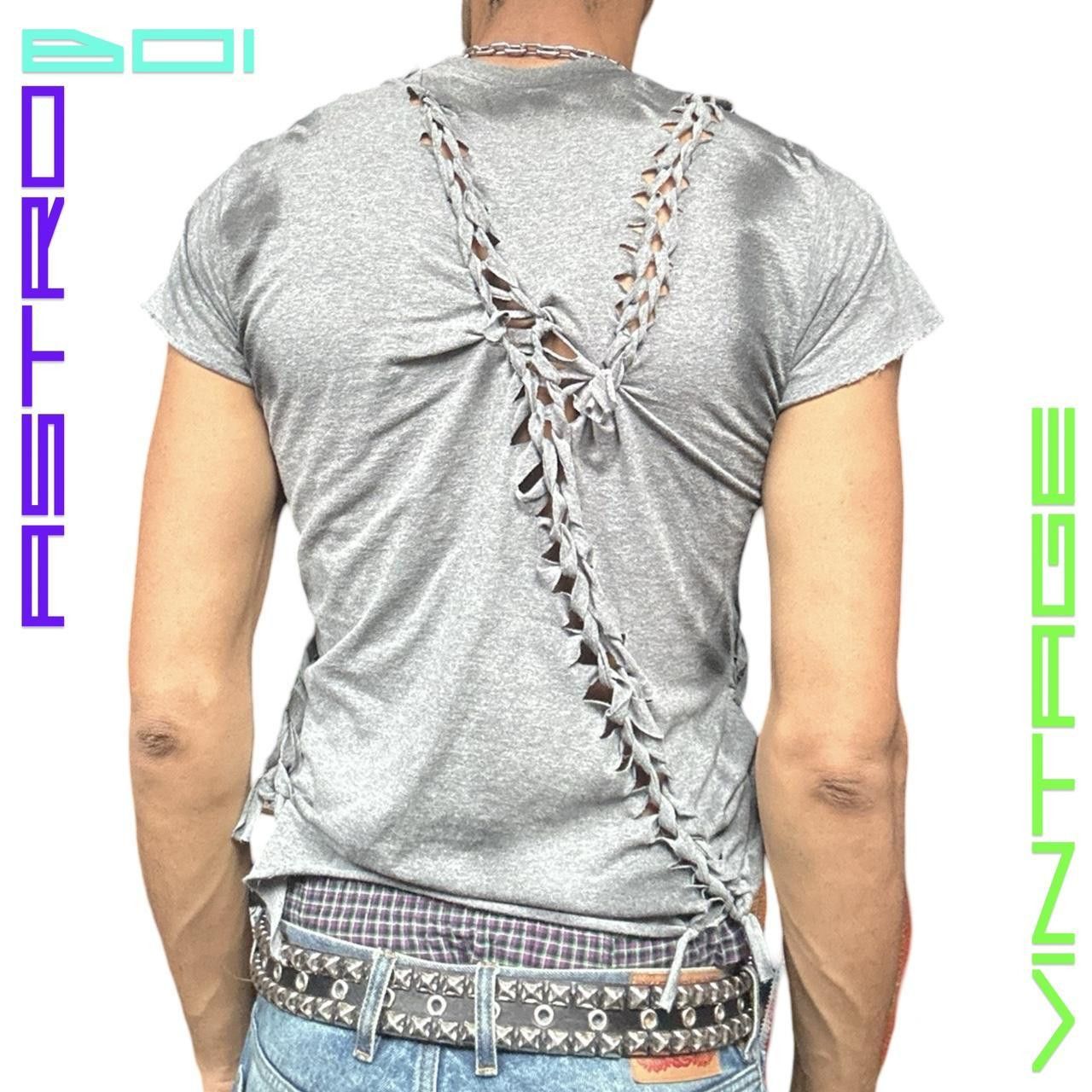 Other ASTROBOI* Abstract Printed Braided Gray T-Shirt - Large Size US L / EU 52-54 / 3 - 5 Thumbnail
