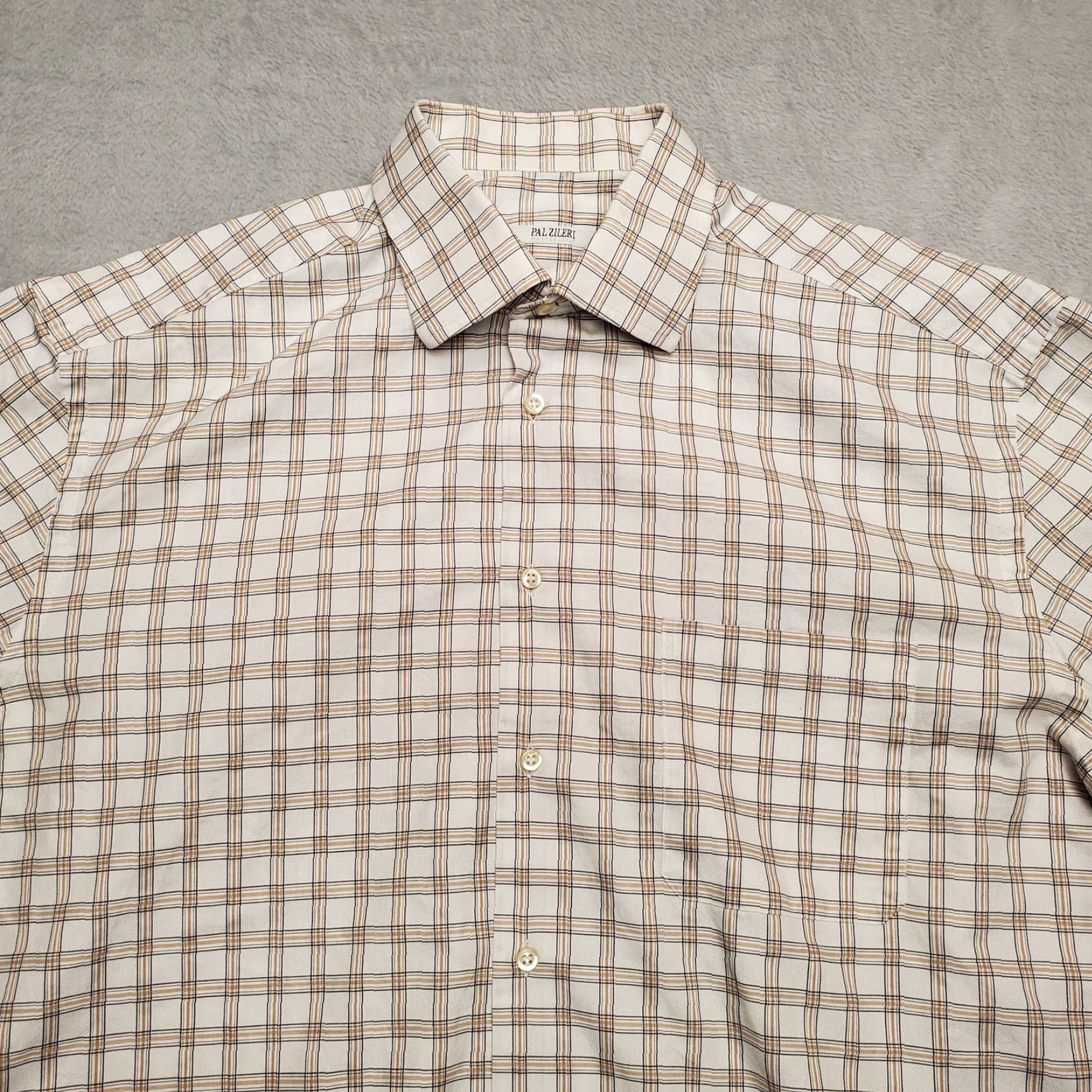 Pal Zileri Pal Zileri Shirt Mens 16.5 White Plaid Long Sleeve Button-Up Cotton Italy Button-Up Shirt Mens 16.5 White Plaid Cotton Italy Size US XL / EU 56 / 4 - 2 Thumbnail