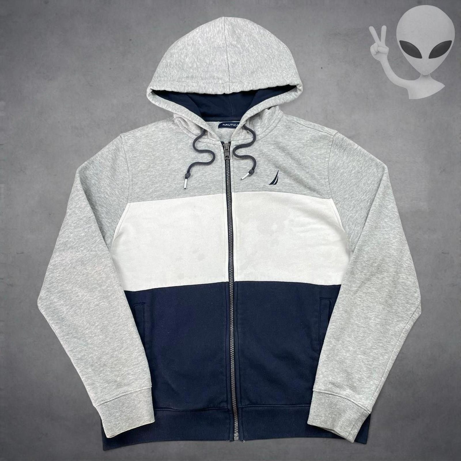Nautica Nautica Gray Navy Colorblock Full Zip Hoodie Small Size US S / EU 44-46 / 1 - 1 Thumbnail