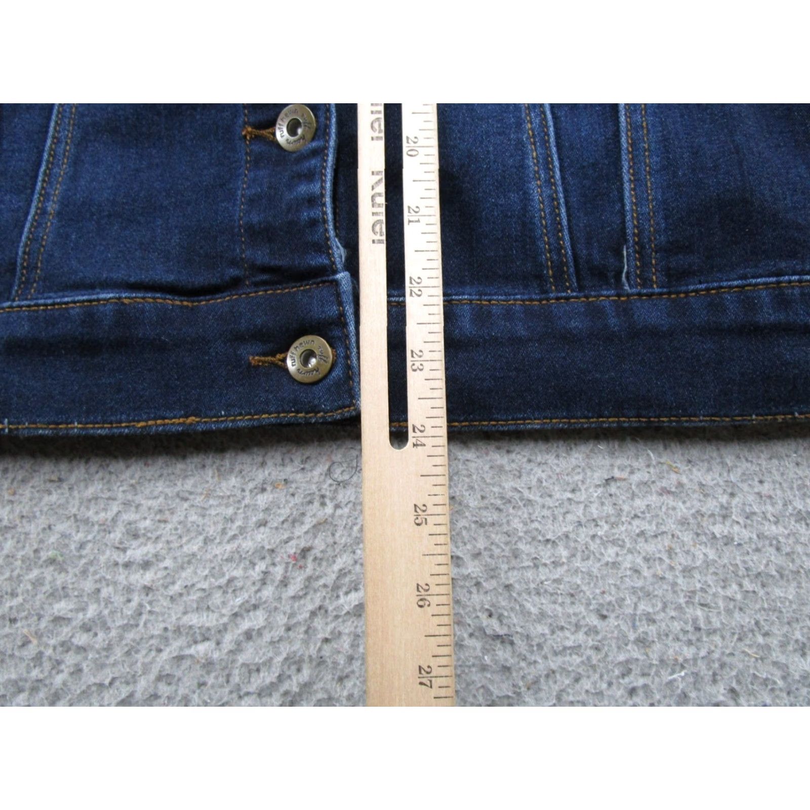 Denime Ruff Hewn Jacket Women Regular Denim Button Up Trucker Blue Size M Short Cute Casual 90s Style Mens Womens? Size M / US 6-8 / IT 42-44 - 6 Thumbnail