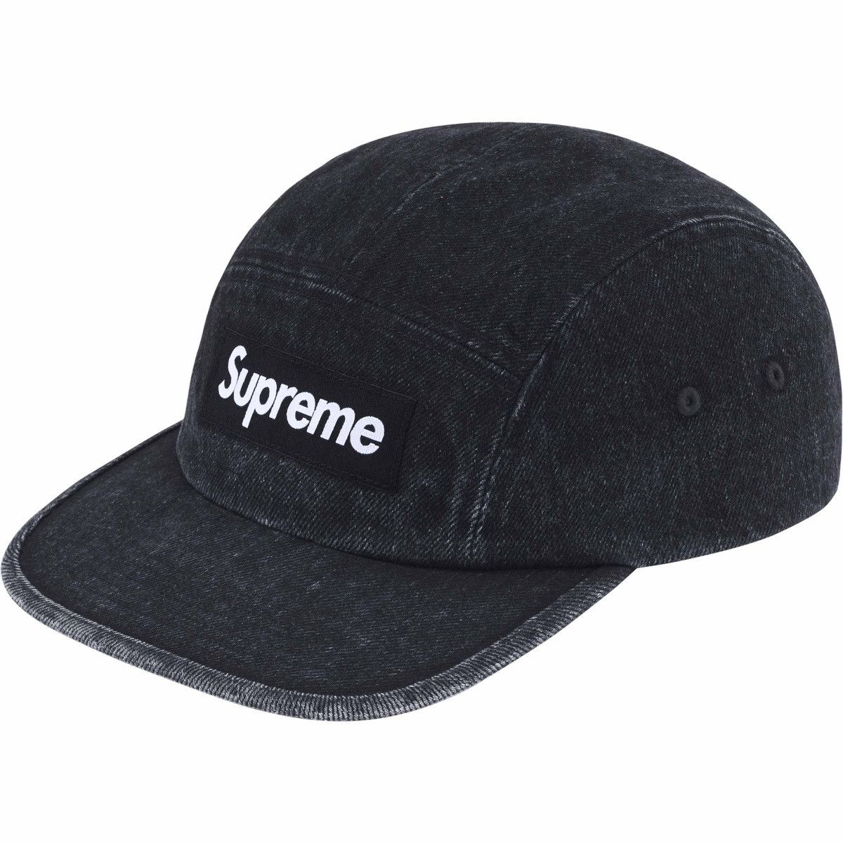 image of Supreme Denim Camp Cap in Black, Men's