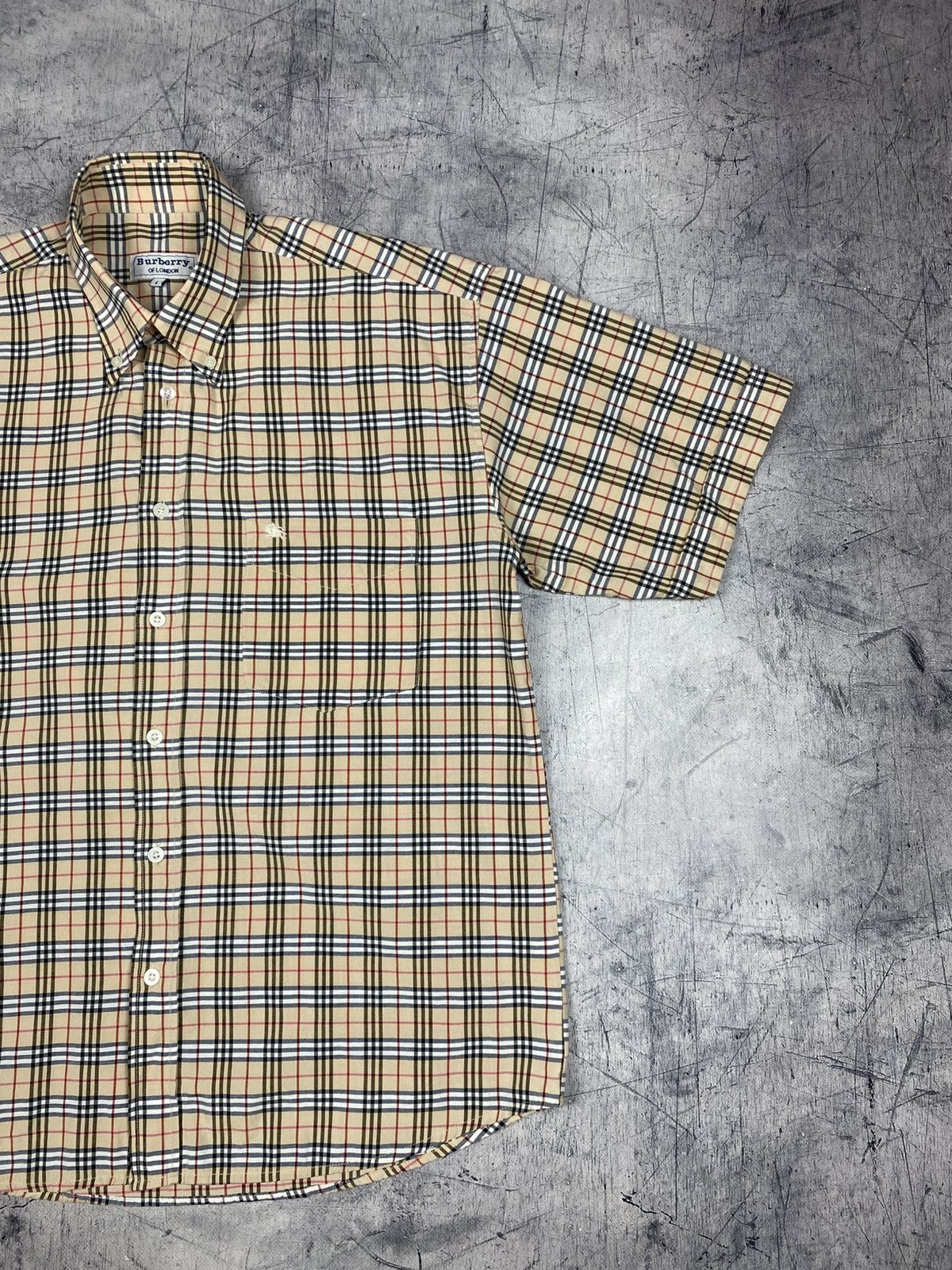 Burberry Vintage Burberry London Nova Check Short Sleeve Shirt Beige Size US L / EU 52-54 / 3 - 4 Thumbnail