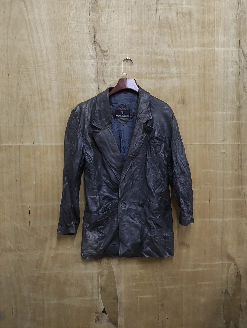 Trussardi TRUSSARDI BLAZER LEATHER JACKET Size US XS / EU 42 / 0 - 4 Thumbnail