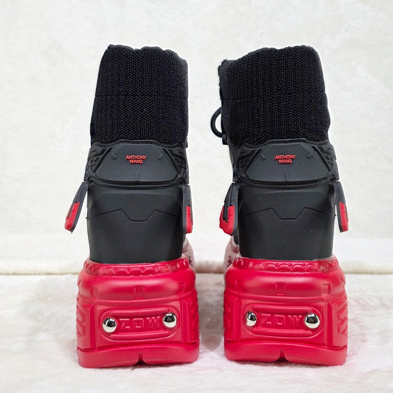 Other Wang M07 Blackened Red Hidden Wedge Women's Combat Mech Mode Size US 10 / IT 40 - 4 Thumbnail