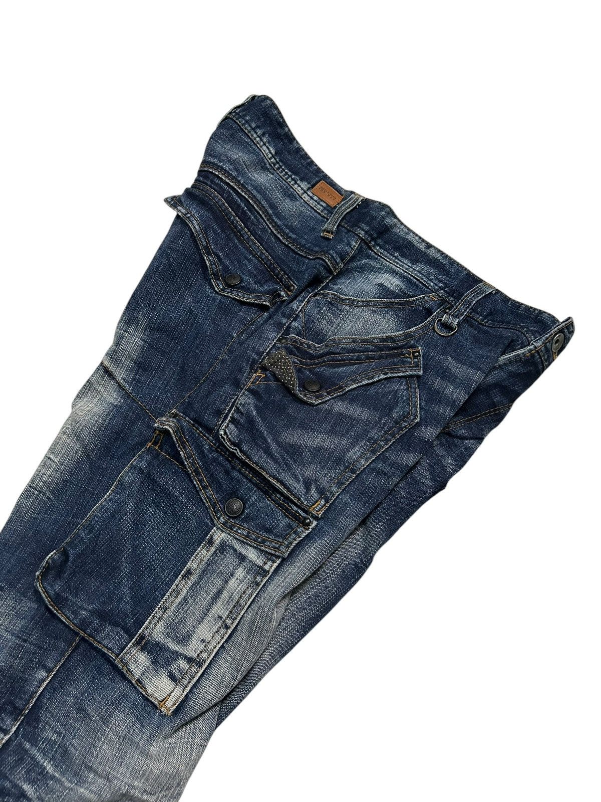 If Six Was Nine × Le Grande Bleu (L.G.B.) × Nicole Club Nicole Club For Men MultiPocket Punk Style Distressed Jeans Size US 32 / EU 48 - 3 Thumbnail