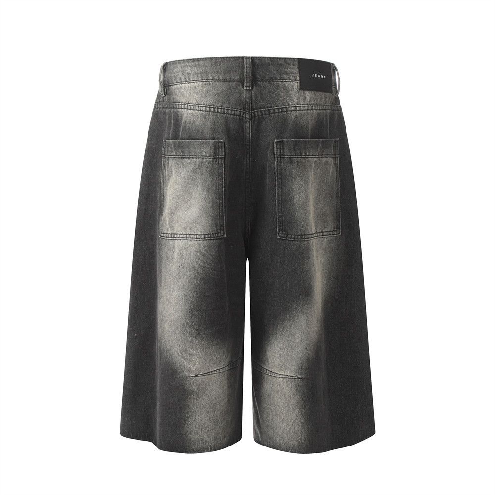 Japanese Brand × Jean Men's high street rivet cargo contrast loose denim shorts Size US 32 / EU 48 - 3 Thumbnail