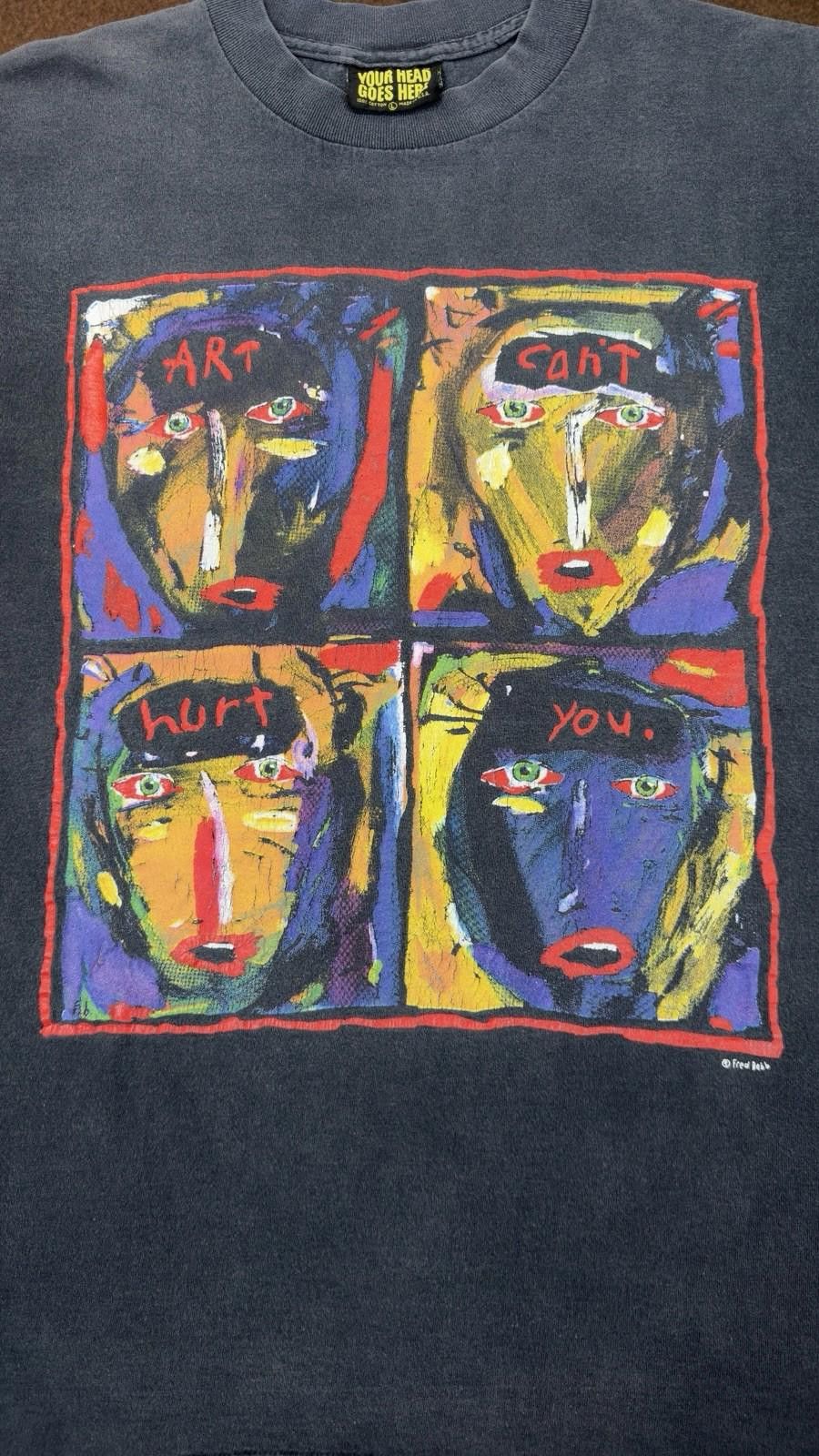 Other 1991 Fred Babb Art Can’t Hurt You Art T Shirt Faded Black Lg Size US L / EU 52-54 / 3 - 6 Thumbnail