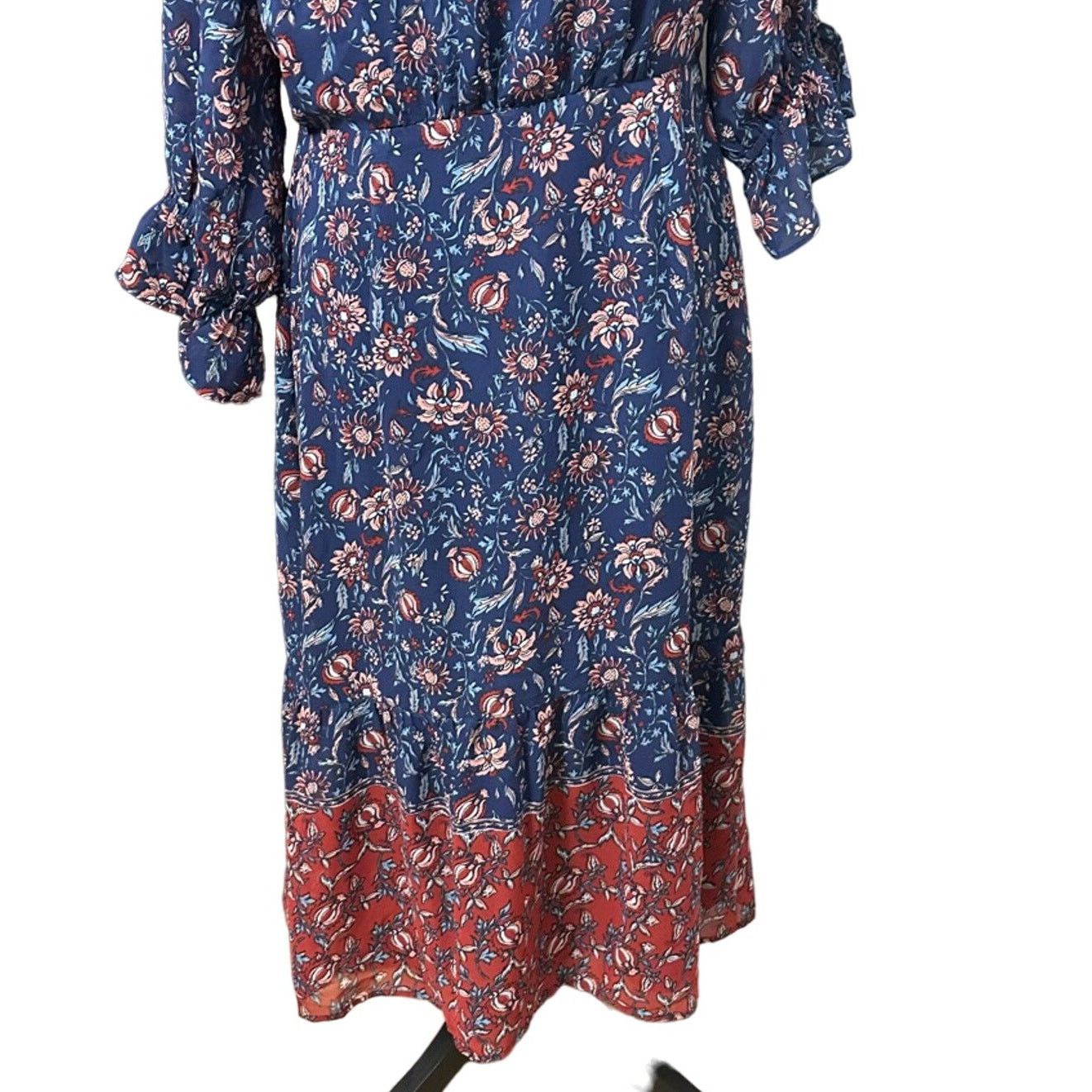 Other Collective Concepts Maxi Blouson Dress Ruffle Multicolor W L Size L / US 10 / IT 46 - 3 Thumbnail