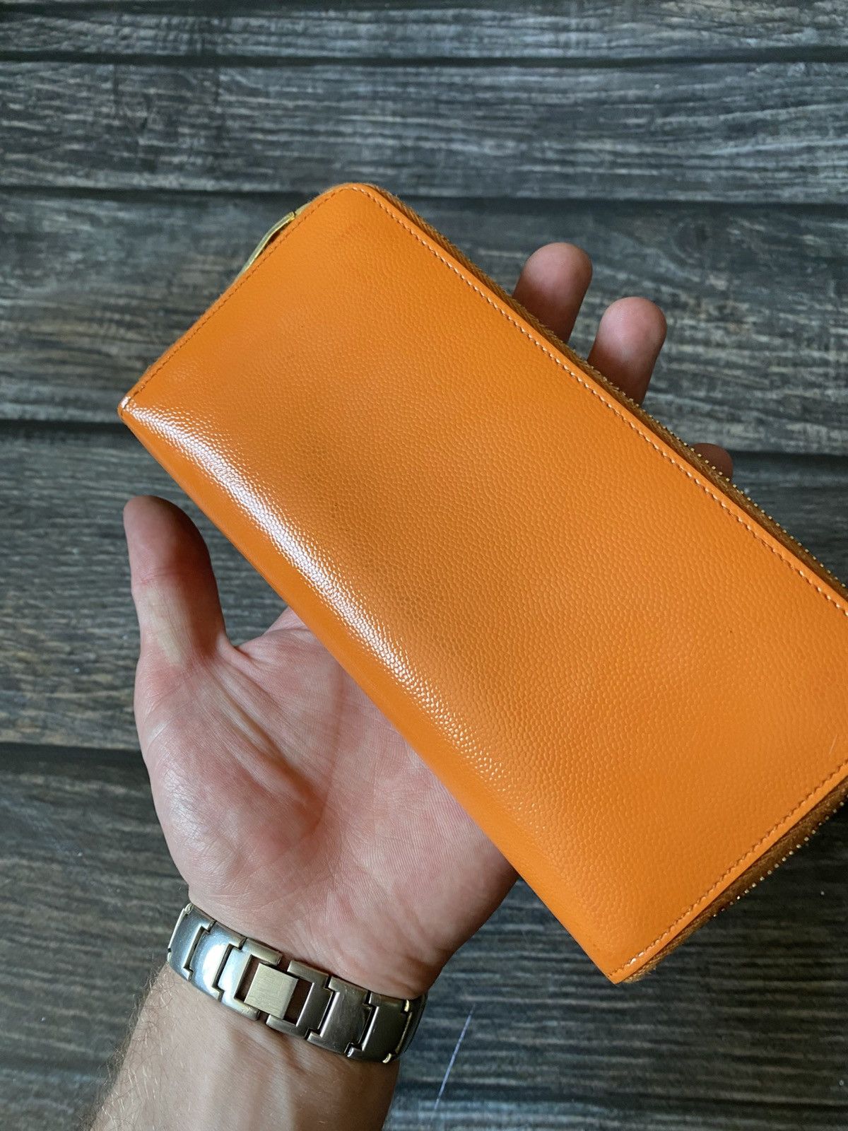 Saint Laurent Paris Saint Laurent Orange Leather Wallet Size ONE SIZE - 9 Thumbnail