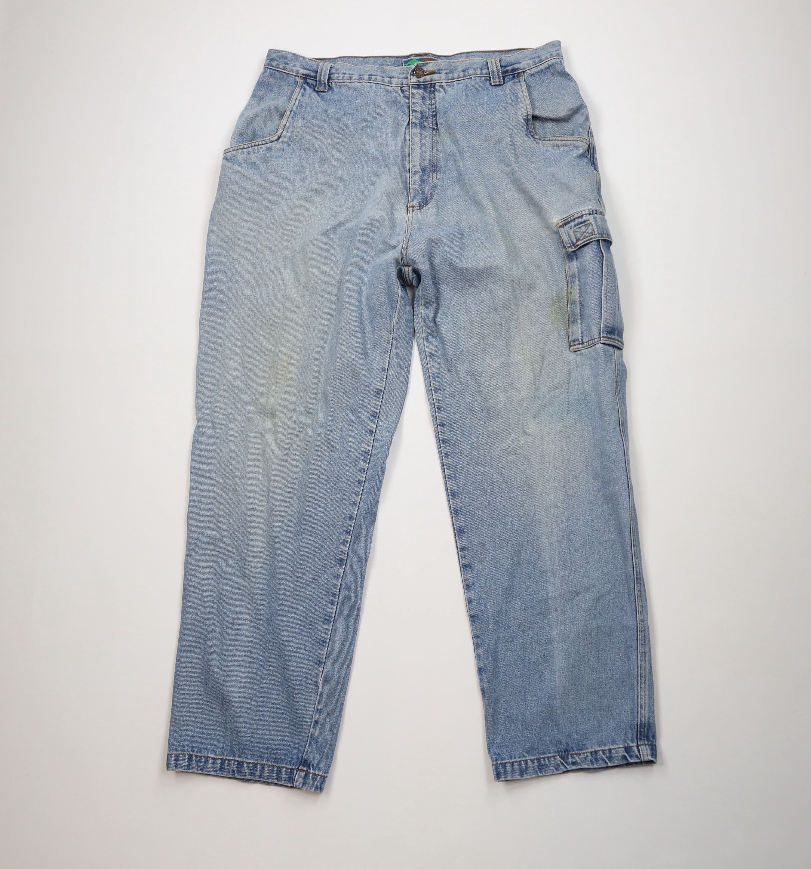 Vintage Vintage 90s Y2K Streetwear Baggy Wide Leg Cargo Jeans Blue Size US 38 / EU 54 - 1 Thumbnail