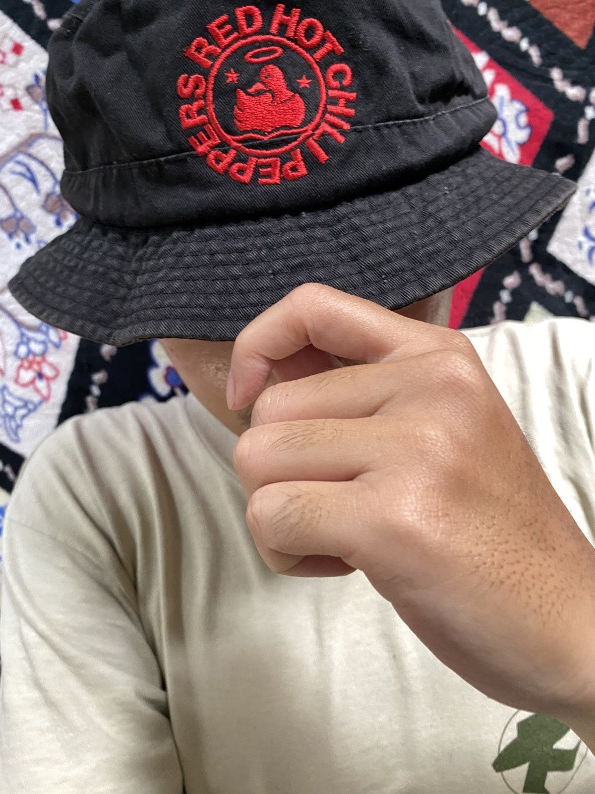 Vintage RARE Red Hot Chili Peppers Bucket Hat Size ONE SIZE - 3 Thumbnail