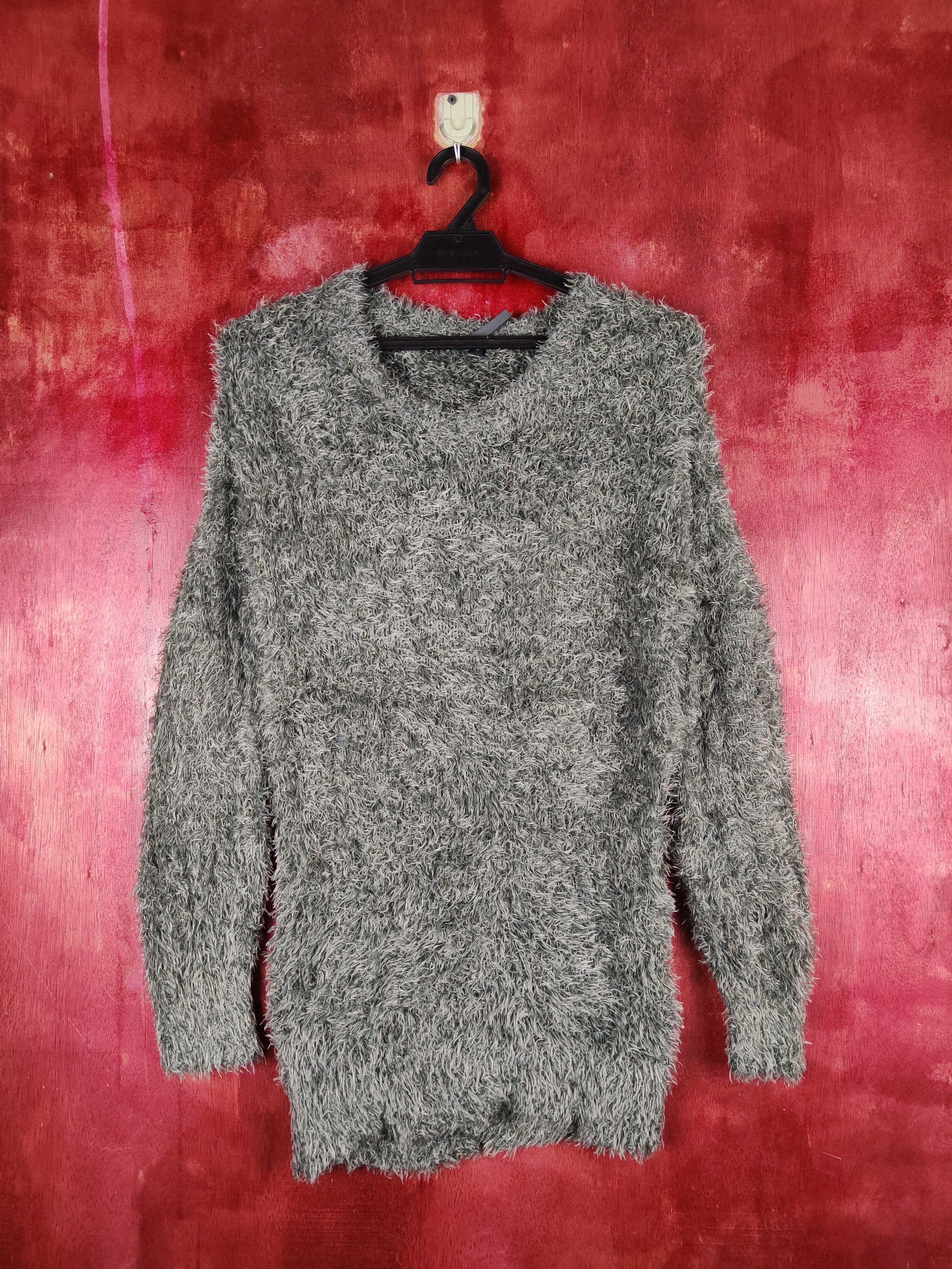 Japanese Brand × Vintage Dirz Dark Green Shag Shaggy Fur Mohair Knitwear #S1958 Size M / US 6-8 / IT 42-44 - 1 Thumbnail