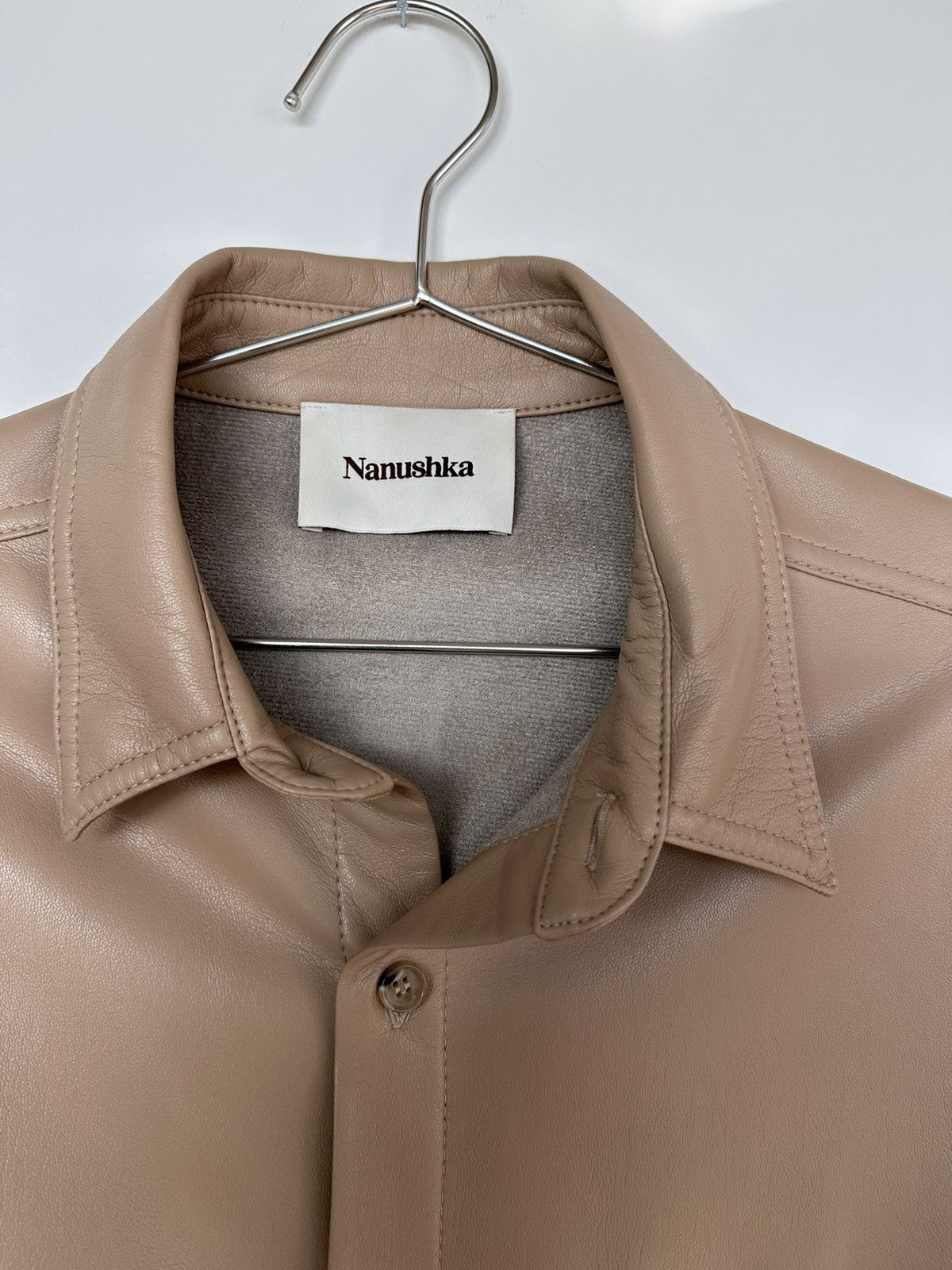 Nanushka Nanushka Vegan Leather Short Sleeve Shirt Size US S / EU 44-46 / 1 - 2 Thumbnail