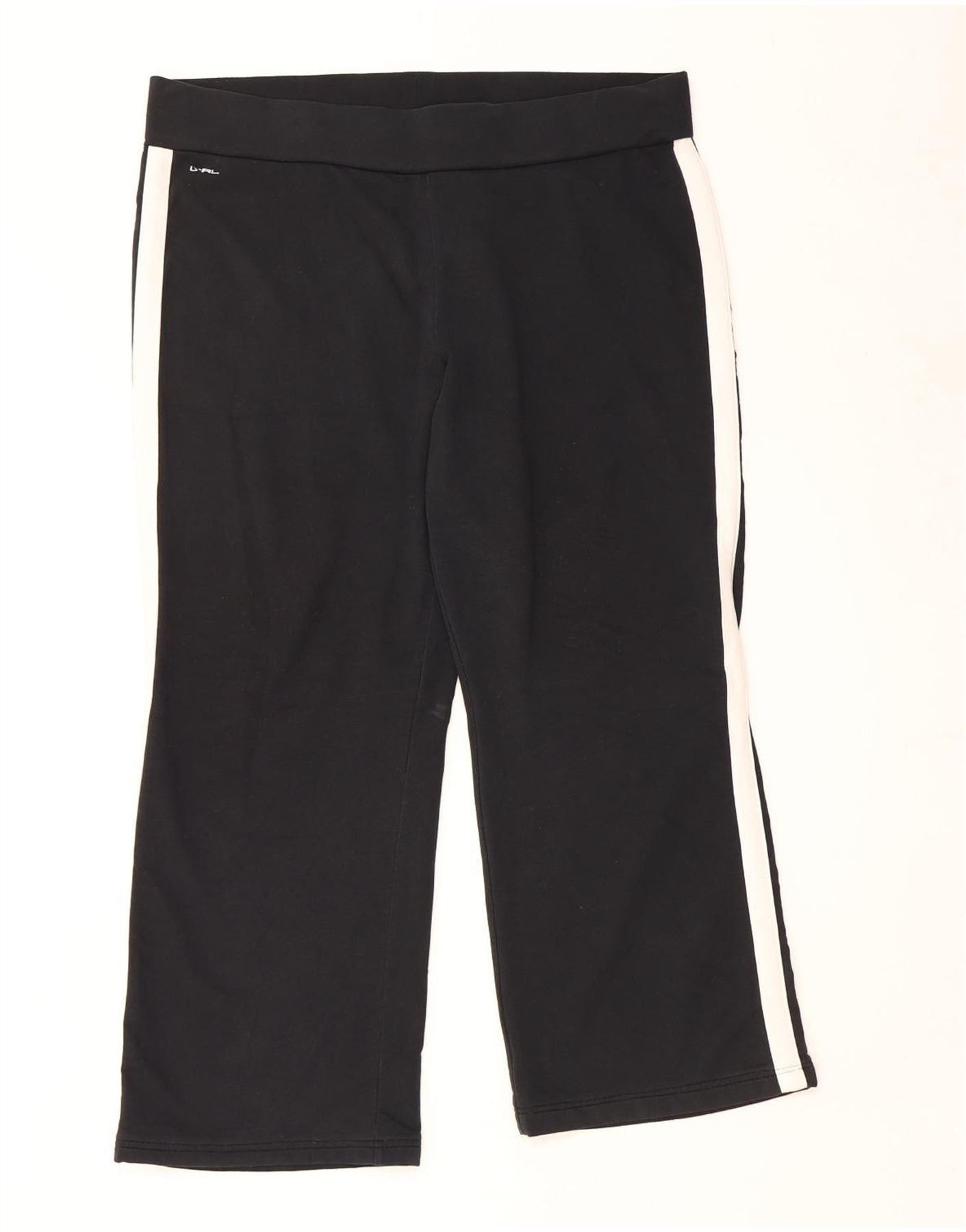 Ralph Lauren Womens Crop Tracksuit Trousers UK 18 XL Black Colourblock Size 36" / US 14 / IT 50 - 1 Thumbnail