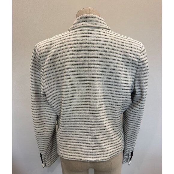 Veronica Beard Veronica Beard Hosanna Tweed Striped Blazer in Black/White S Size XL / US 12-14 / IT 48-50 - 3 Thumbnail