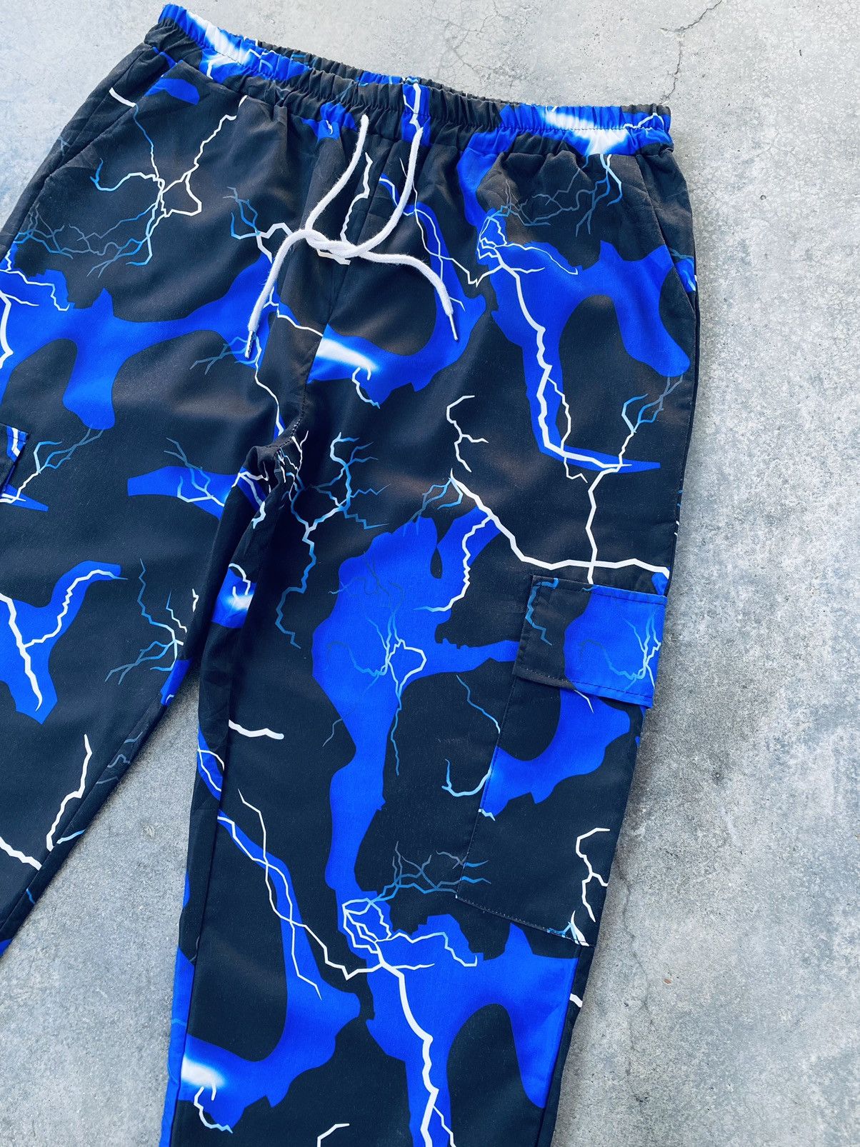 Japanese Brand Vintage Y2k Romwe Thunder Lightning Cargo Pants Polyester Size US 32 / EU 48 - 8 Thumbnail