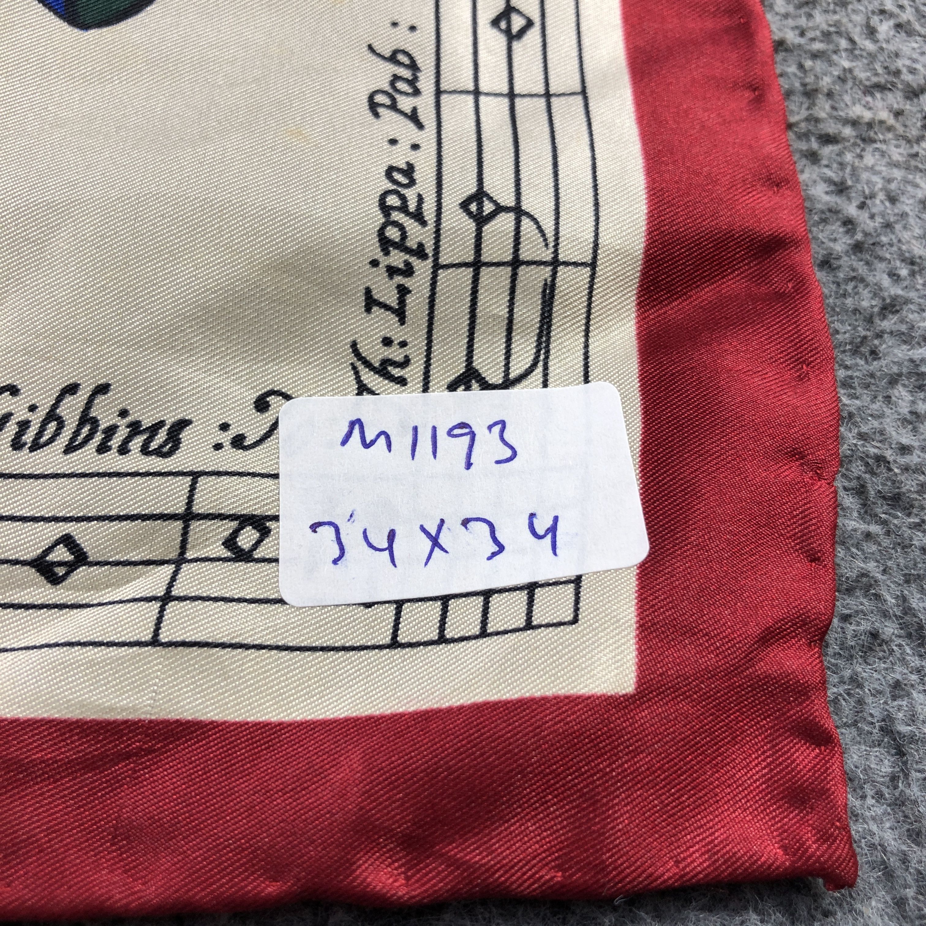 Japanese Brand Luxury Music Silk Scarf M1193 Size ONE SIZE - 21 Thumbnail