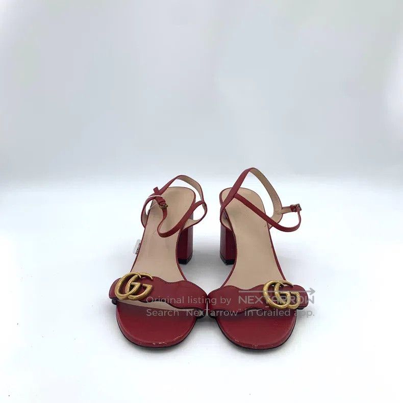 Gucci Gucci Dark red double G logo one-character buckle thick-he Size US 8.5 / IT 38.5 - 3 Thumbnail