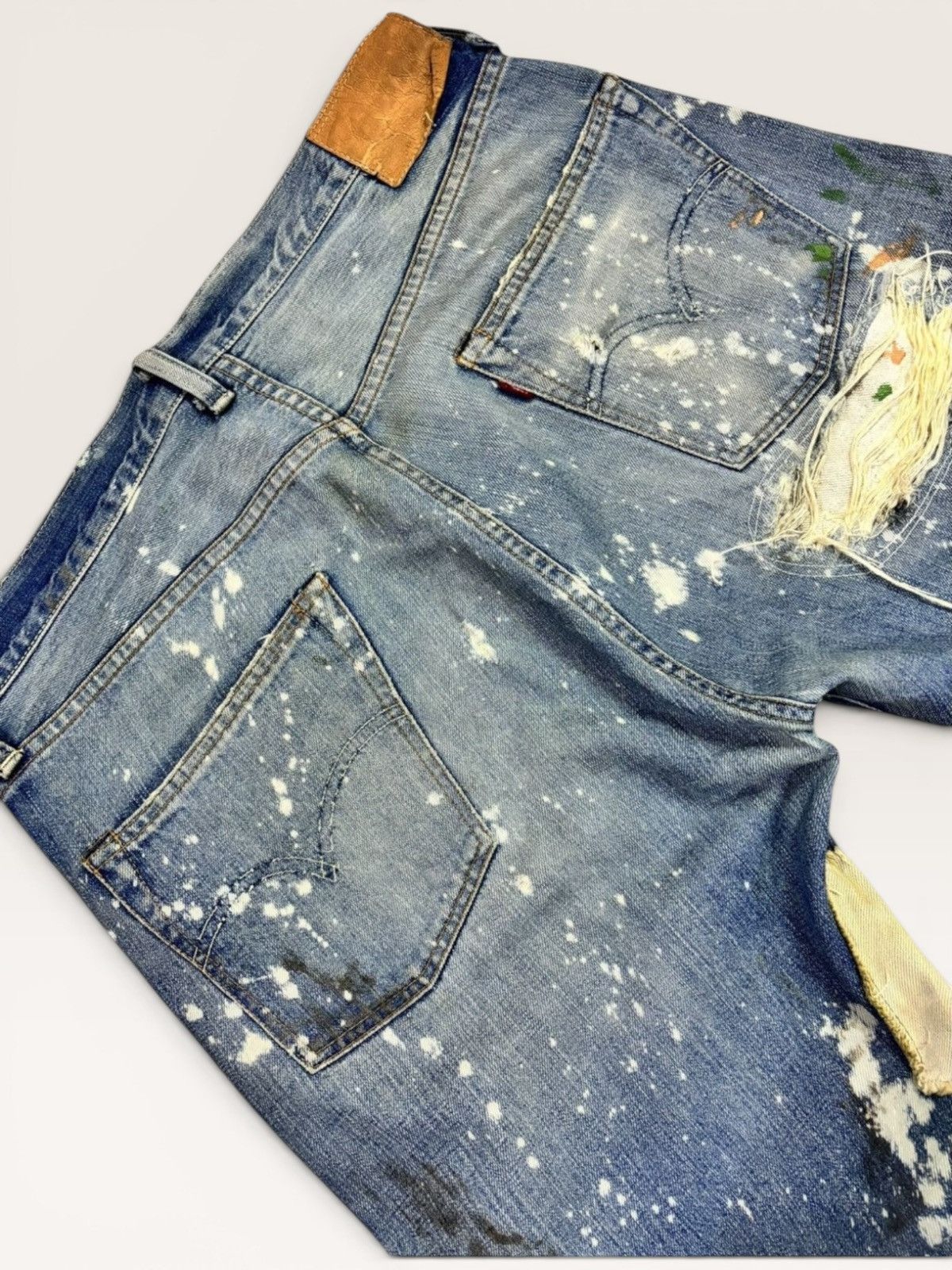 Junya Watanabe × Levi's Vtg Levis 501xx Big E Selvedge Splatter Patchwork Boro Jeans Size US 36 / EU 52 - 11 Thumbnail